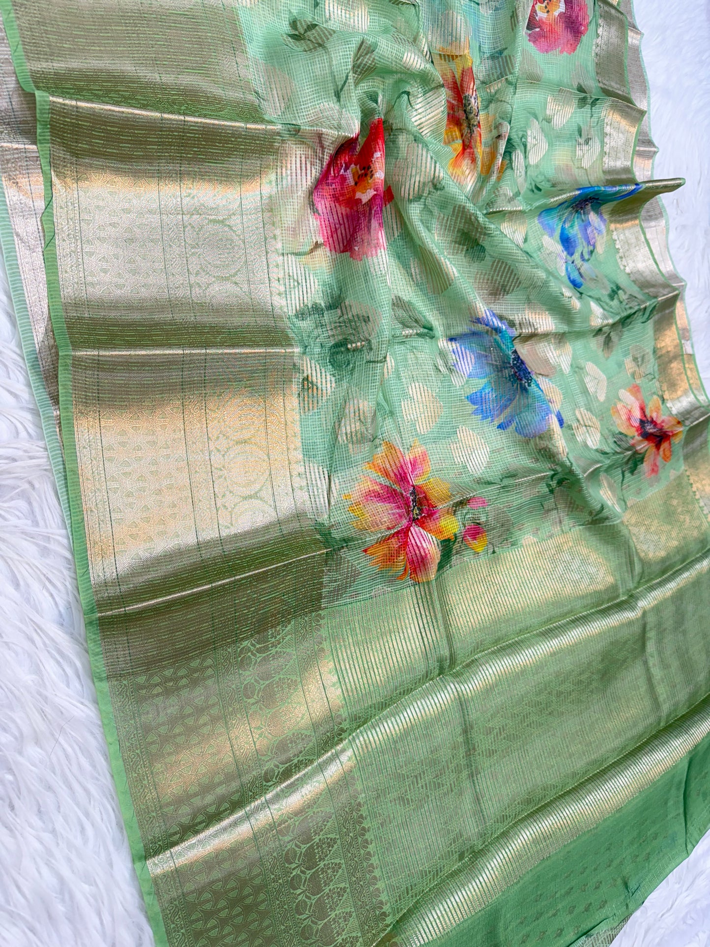 Kota digital print Banarasi saree
