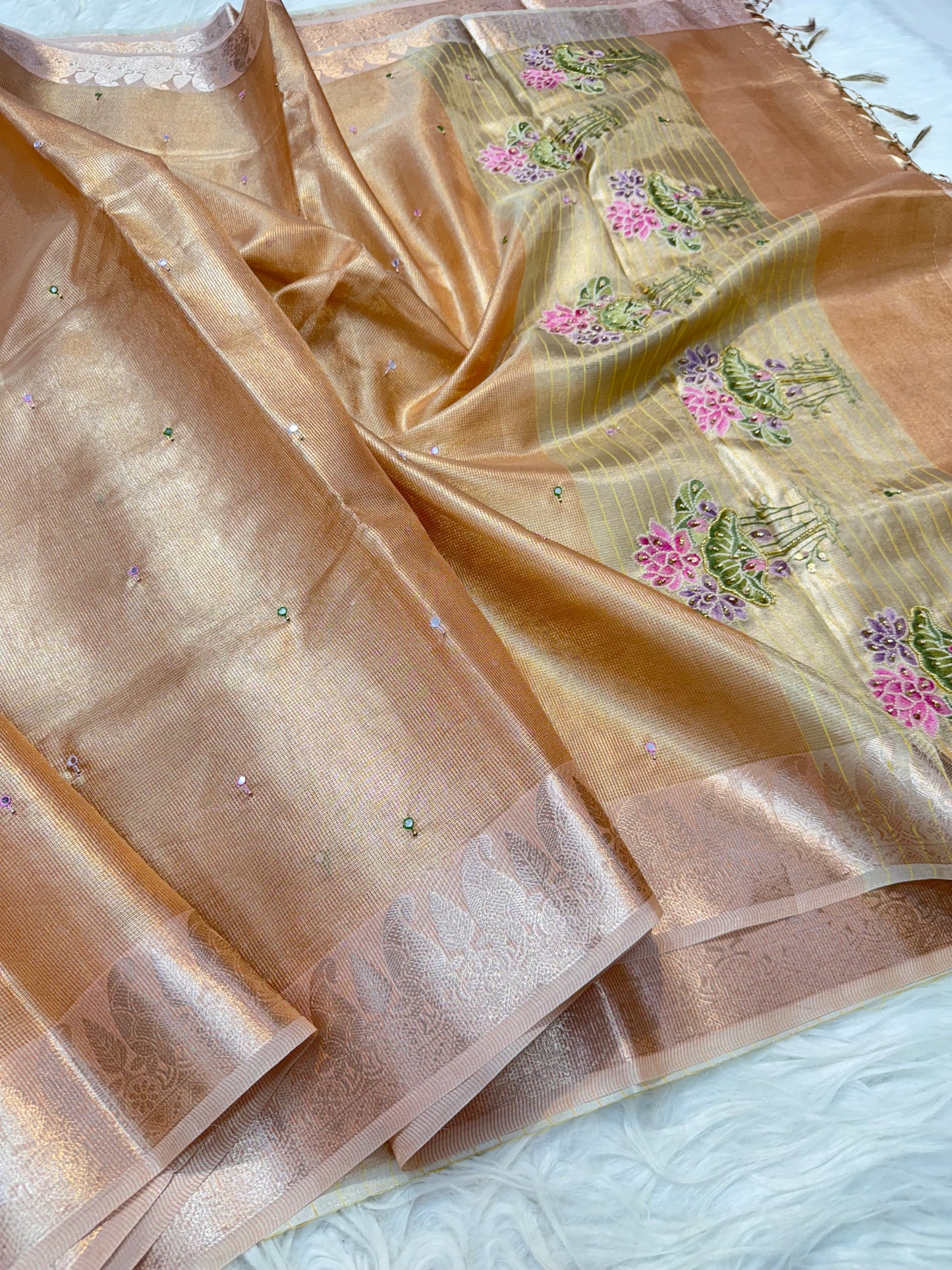 Banaras tissue kota fancy work saree