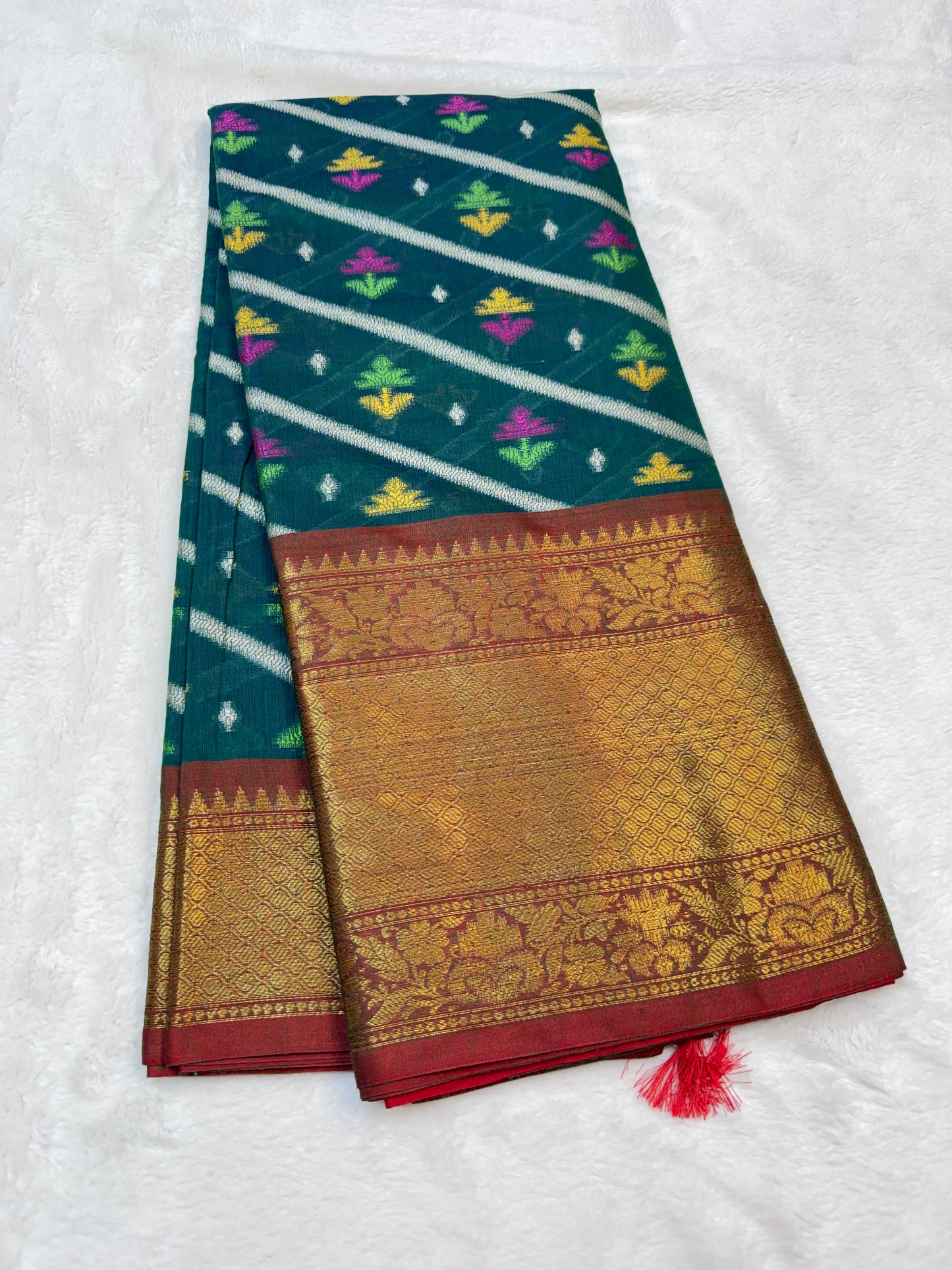 Multicolour cotton silk premium Banarasi saree