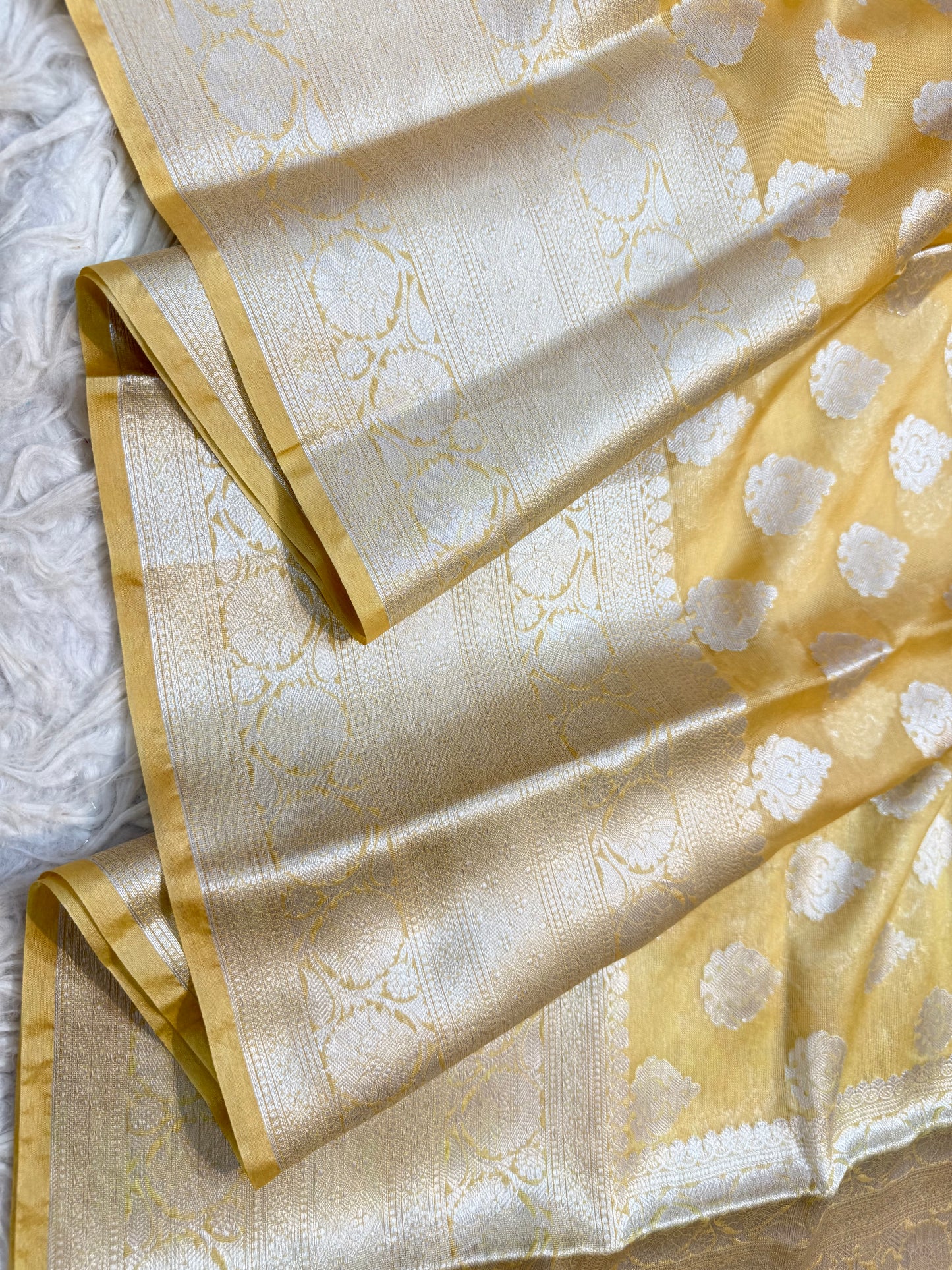 Beige shade warm silk Banarasi saree