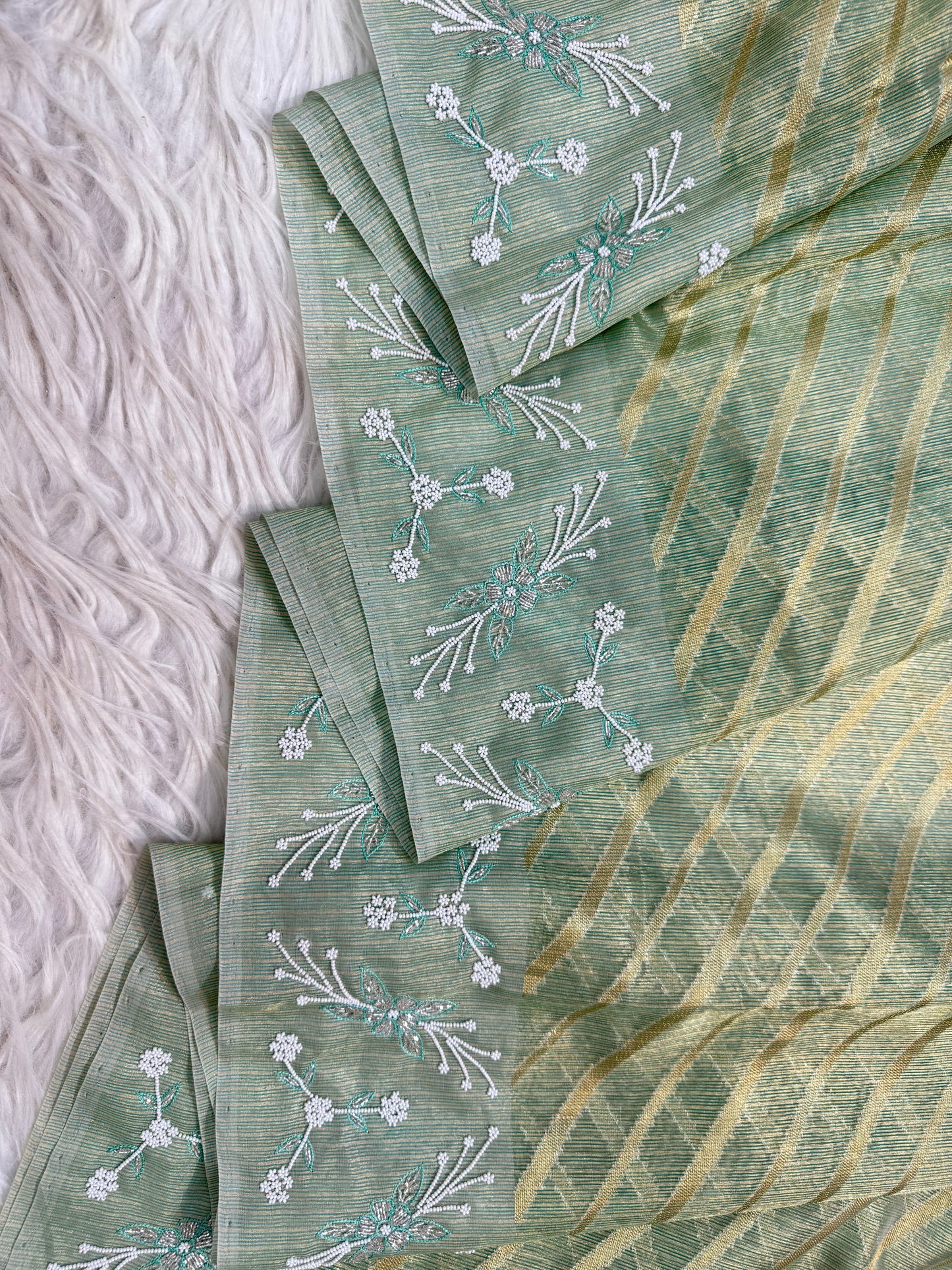 Tissue kota handwork Banarasi silk saree