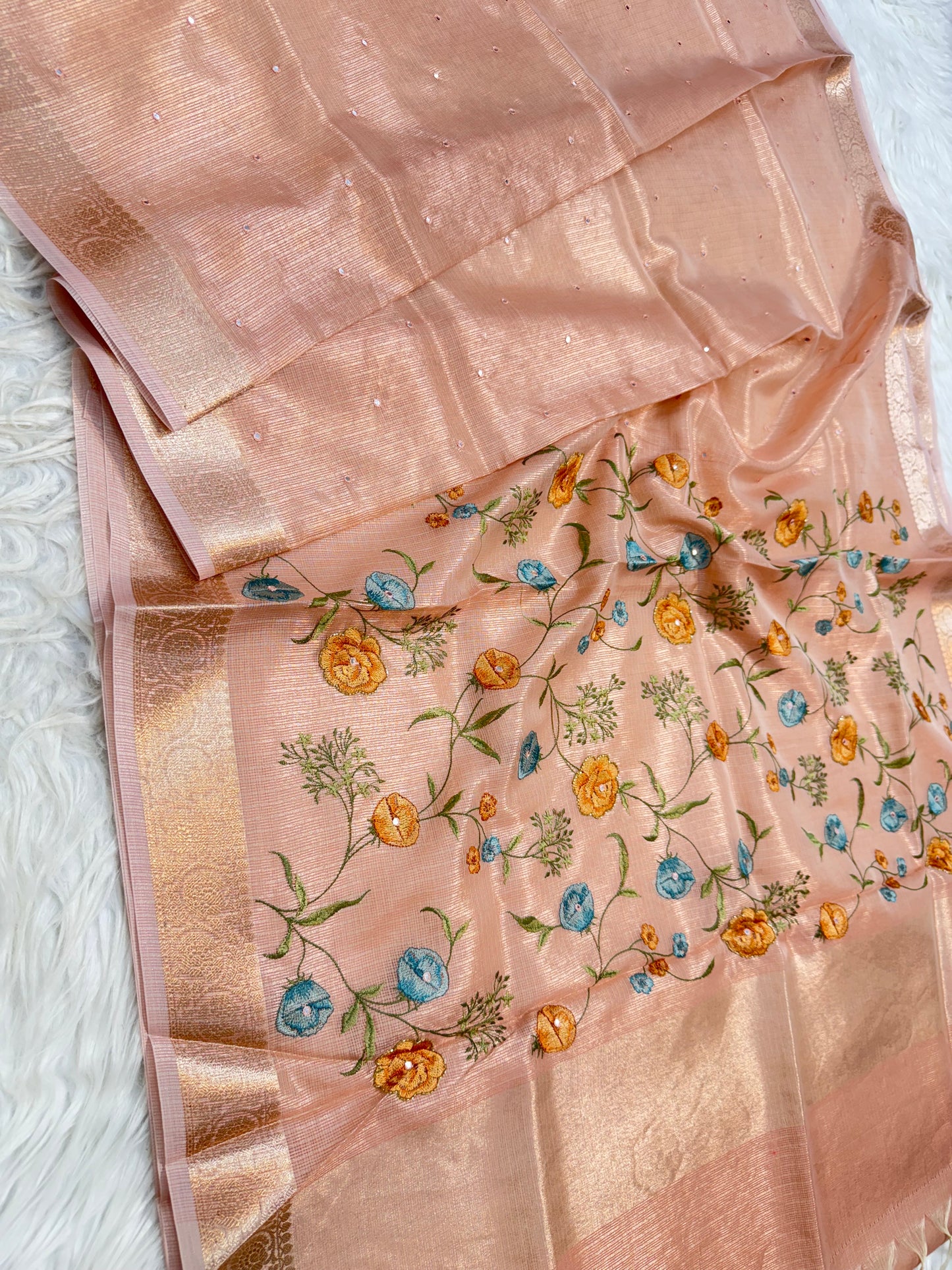 Banaras tissue kota fancy work saree