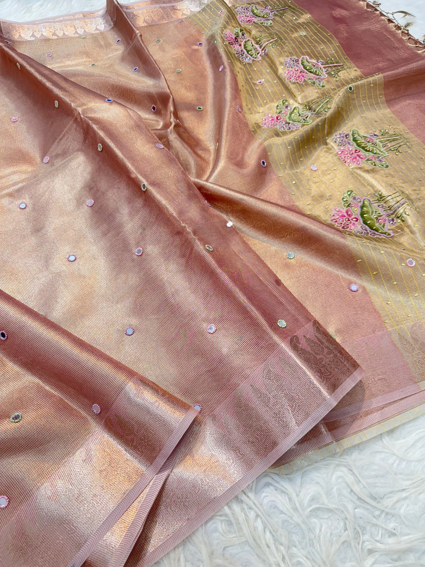 Banaras tissue kota fancy work saree