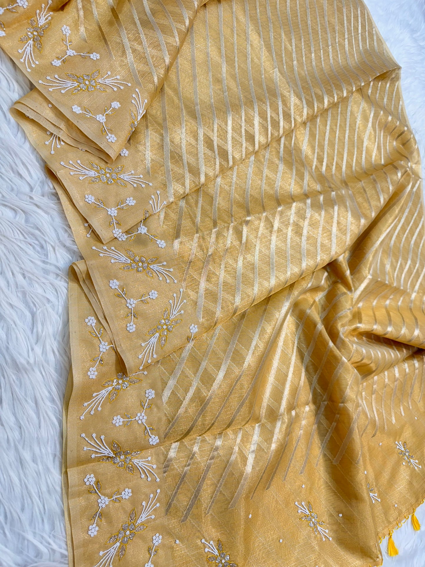 Tissue kota handwork Banarasi silk saree