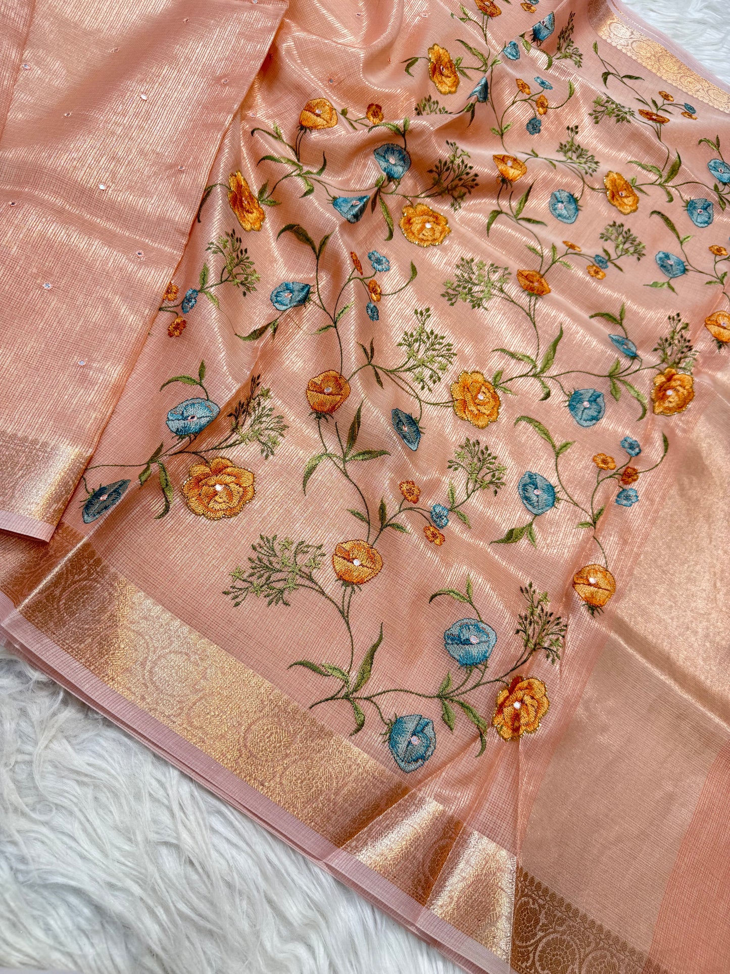 Banaras tissue kota fancy work saree