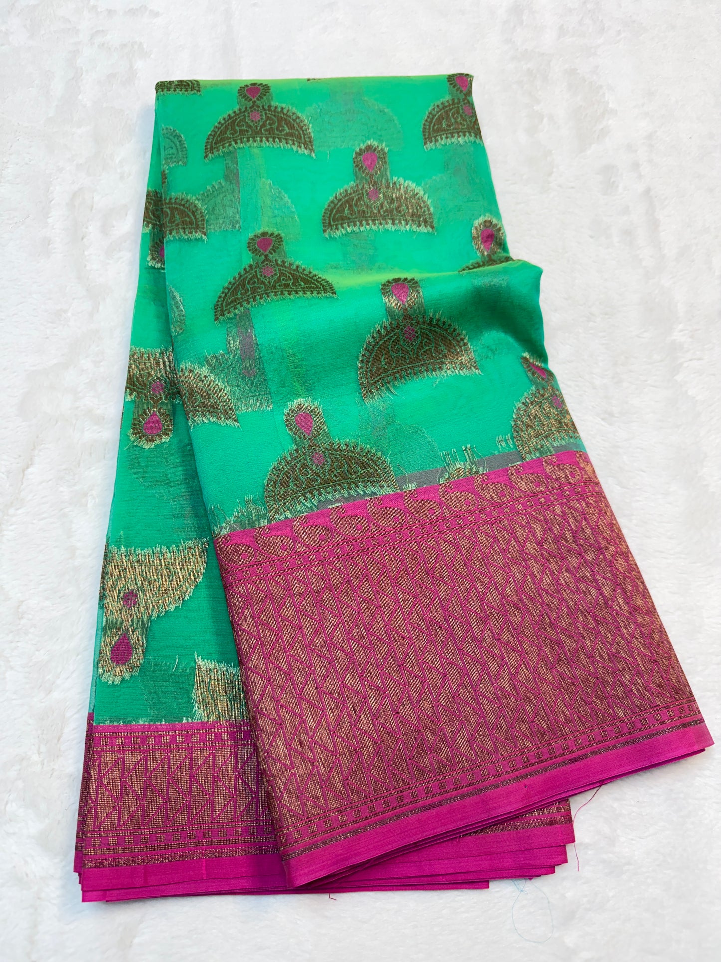 Multicolour shade kora silk premium Banarasi saree