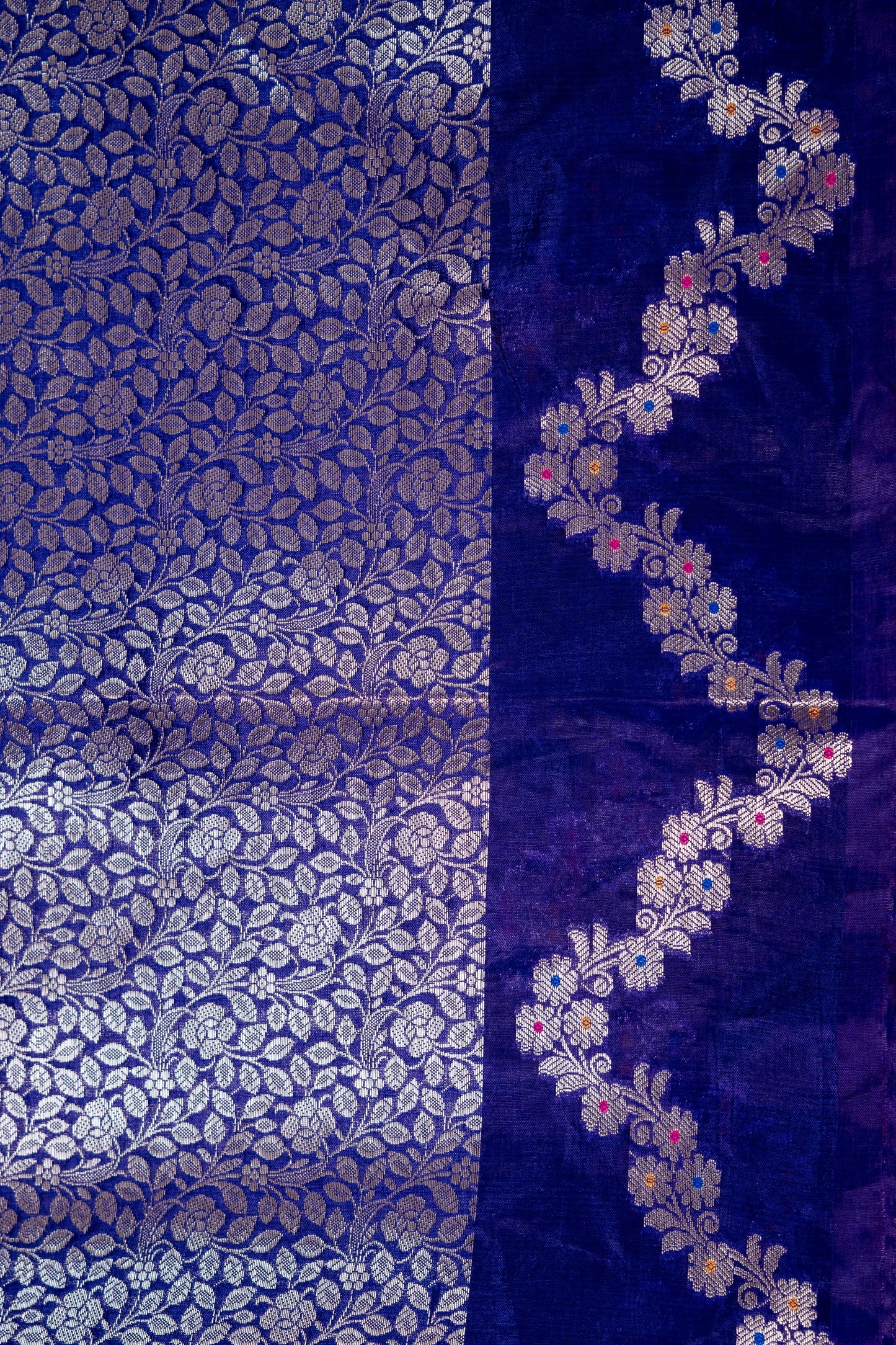 Royal Blue Raw Mango Premium Banarasi Saree