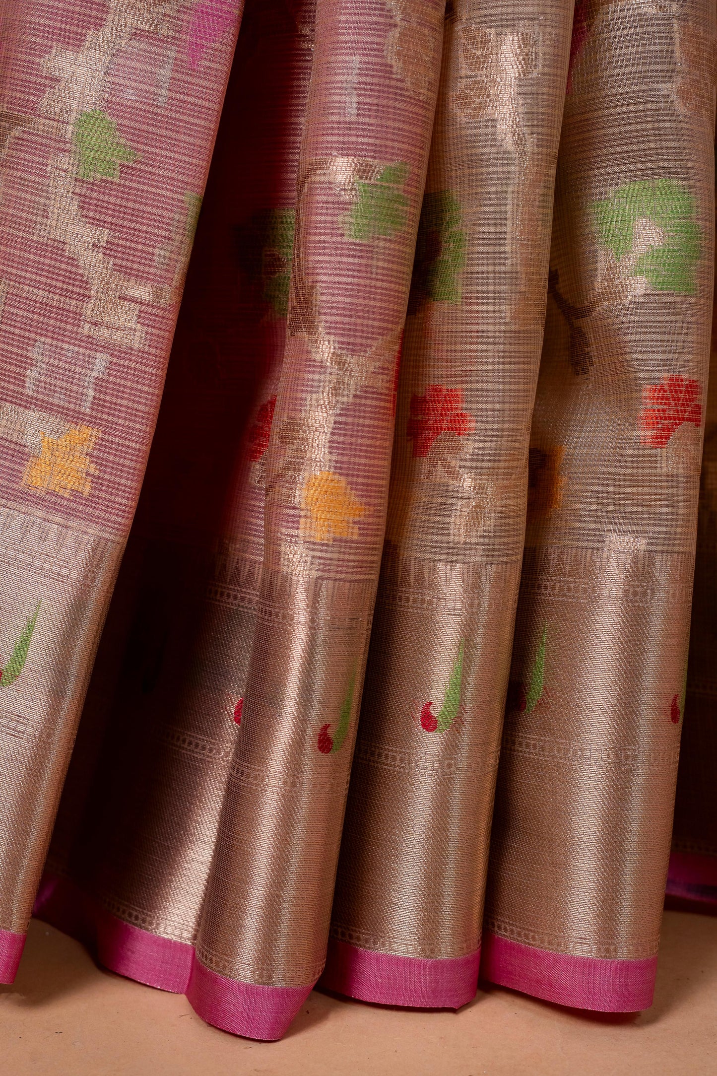 Pink Tissue Kota Designer Pathni Border Premium Banarasi Saree