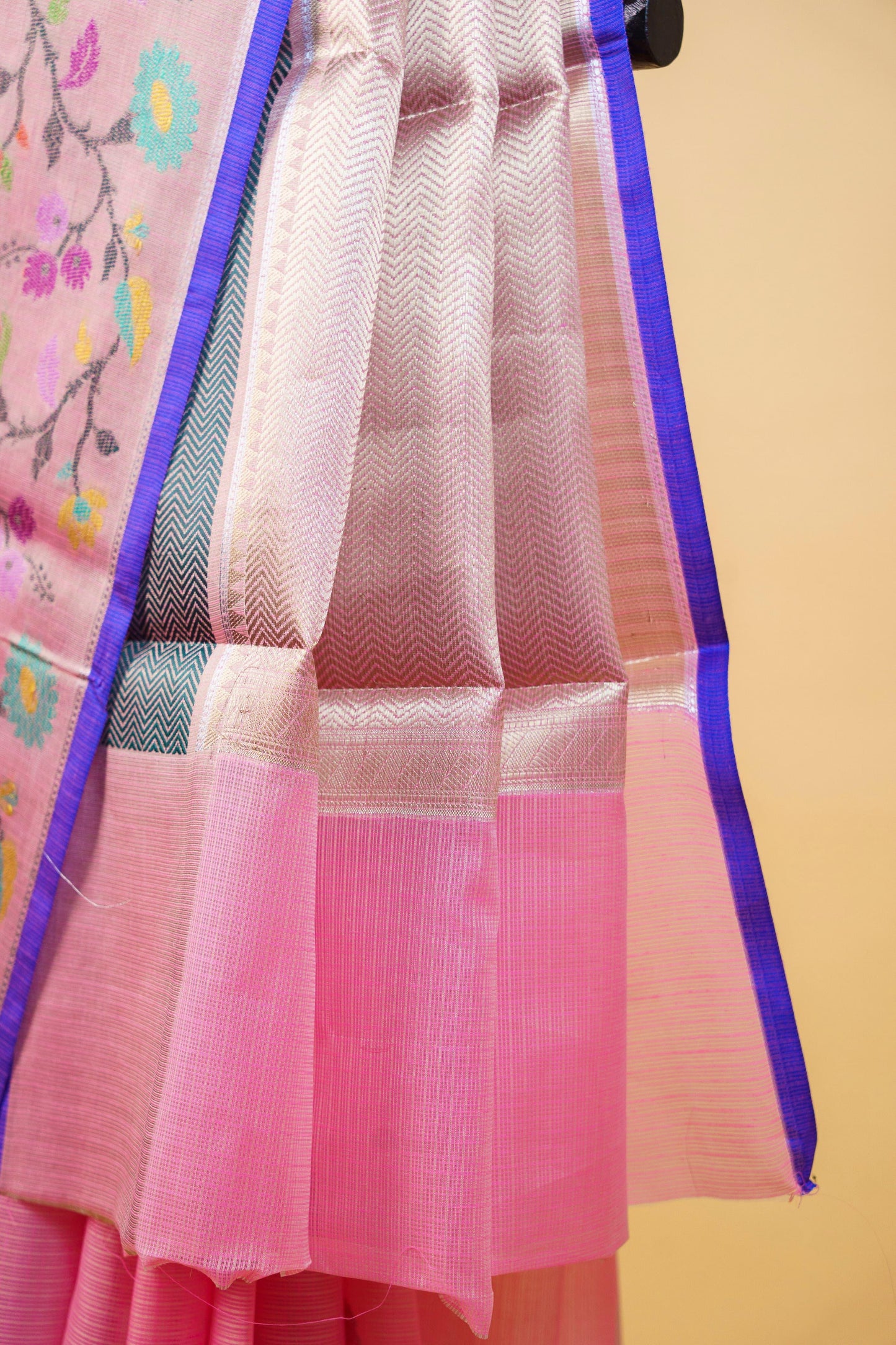 Pink Cotton Kota Designer Pathni Border Premium Banarasi Saree