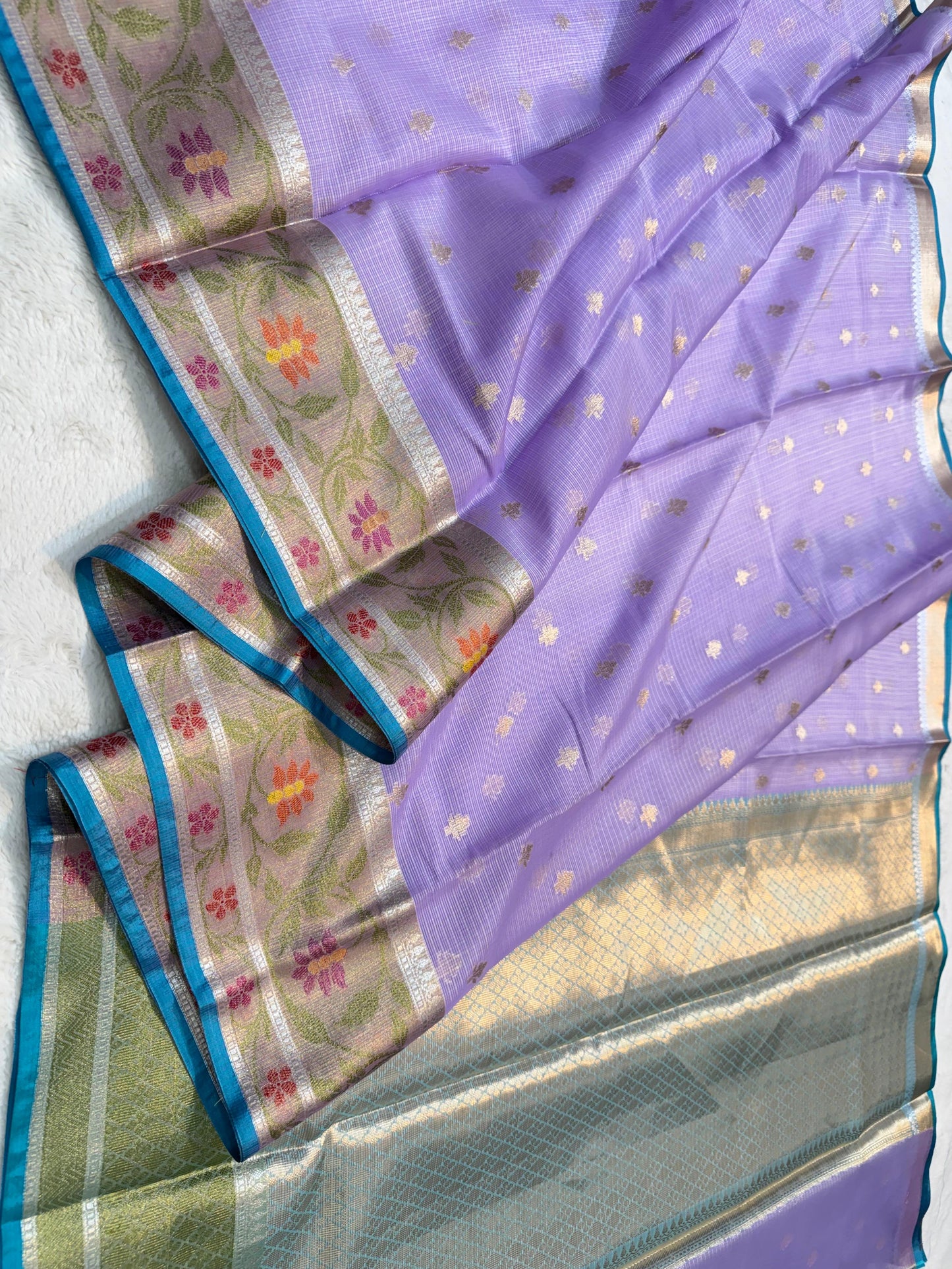 Lovender Cotton Kota Pathni Border Premium Banarasi Saree