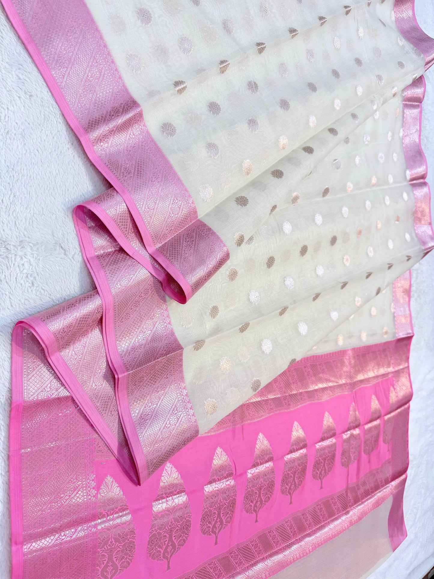 Pink Cotton Silk Premium Banarasi Saree