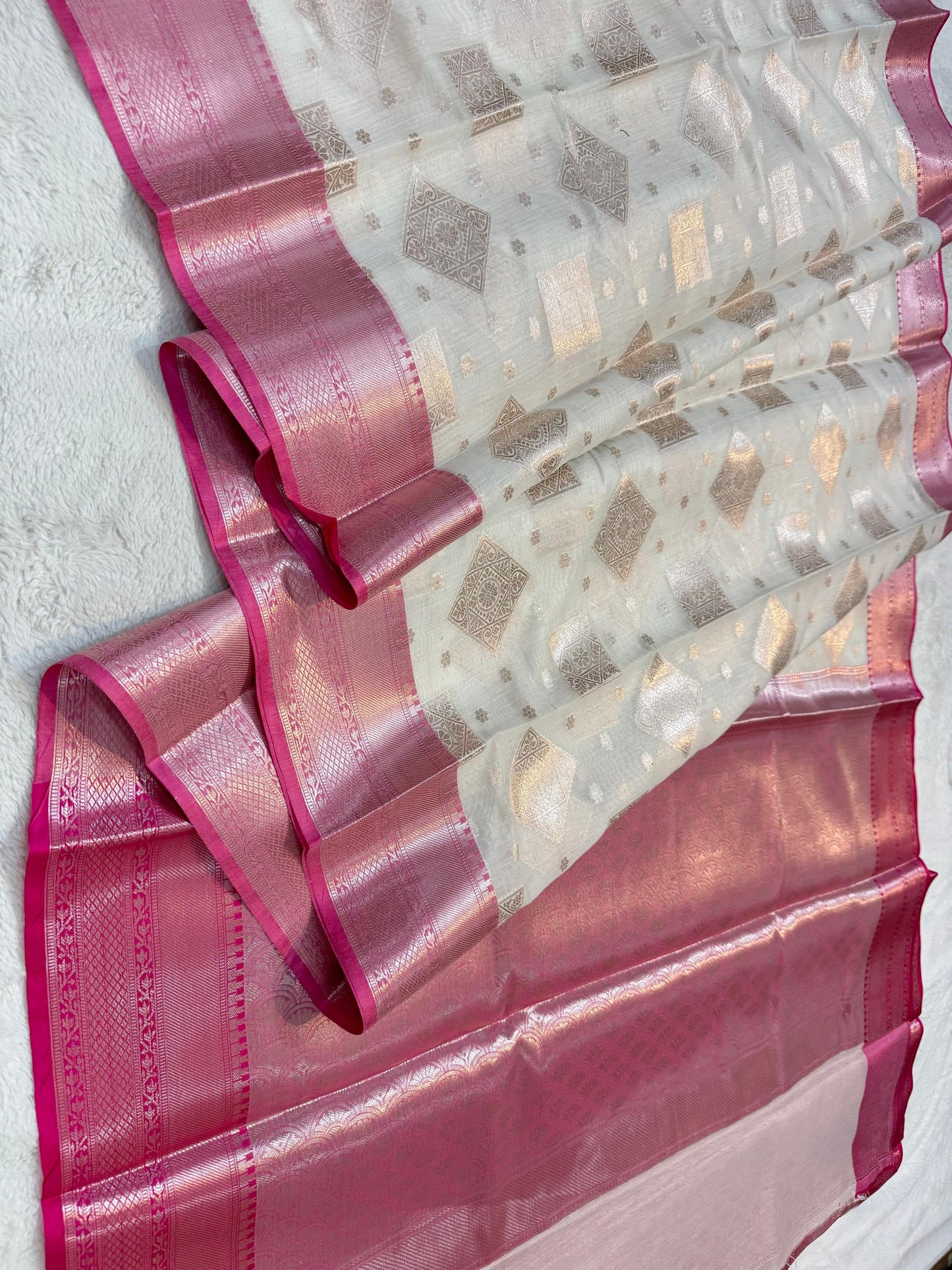 Pink Cotton Silk Premium Banarasi Saree