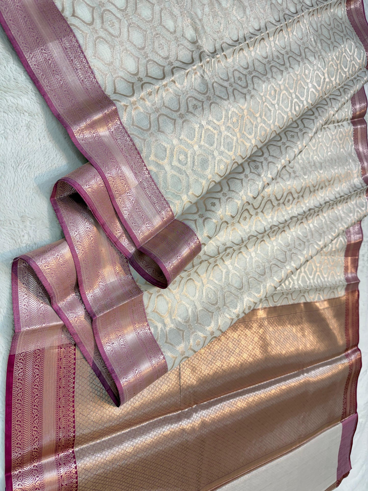 Magenta Cotton Silk Premium Banarasi Saree