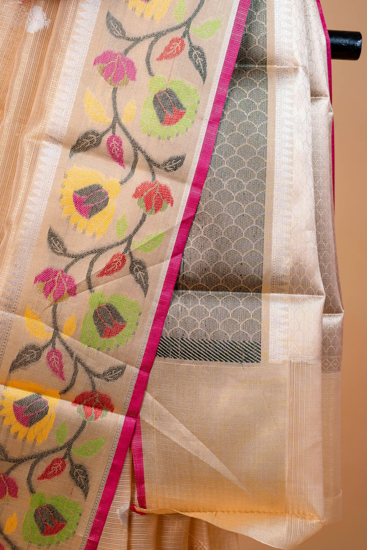 Gold Tissue Kota Paithani Border Premium Banarasi Saree