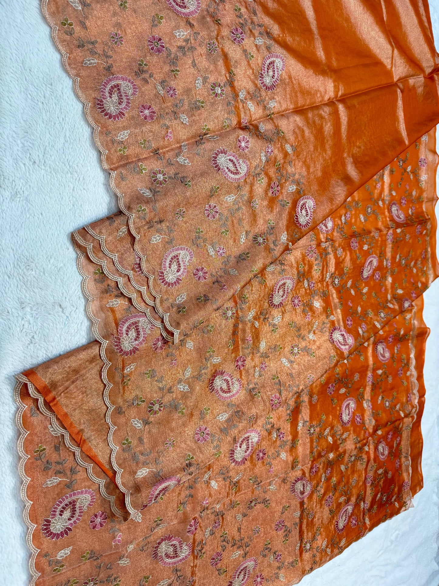 Tissue Designer Embroidery Premium Banarasi Saree
