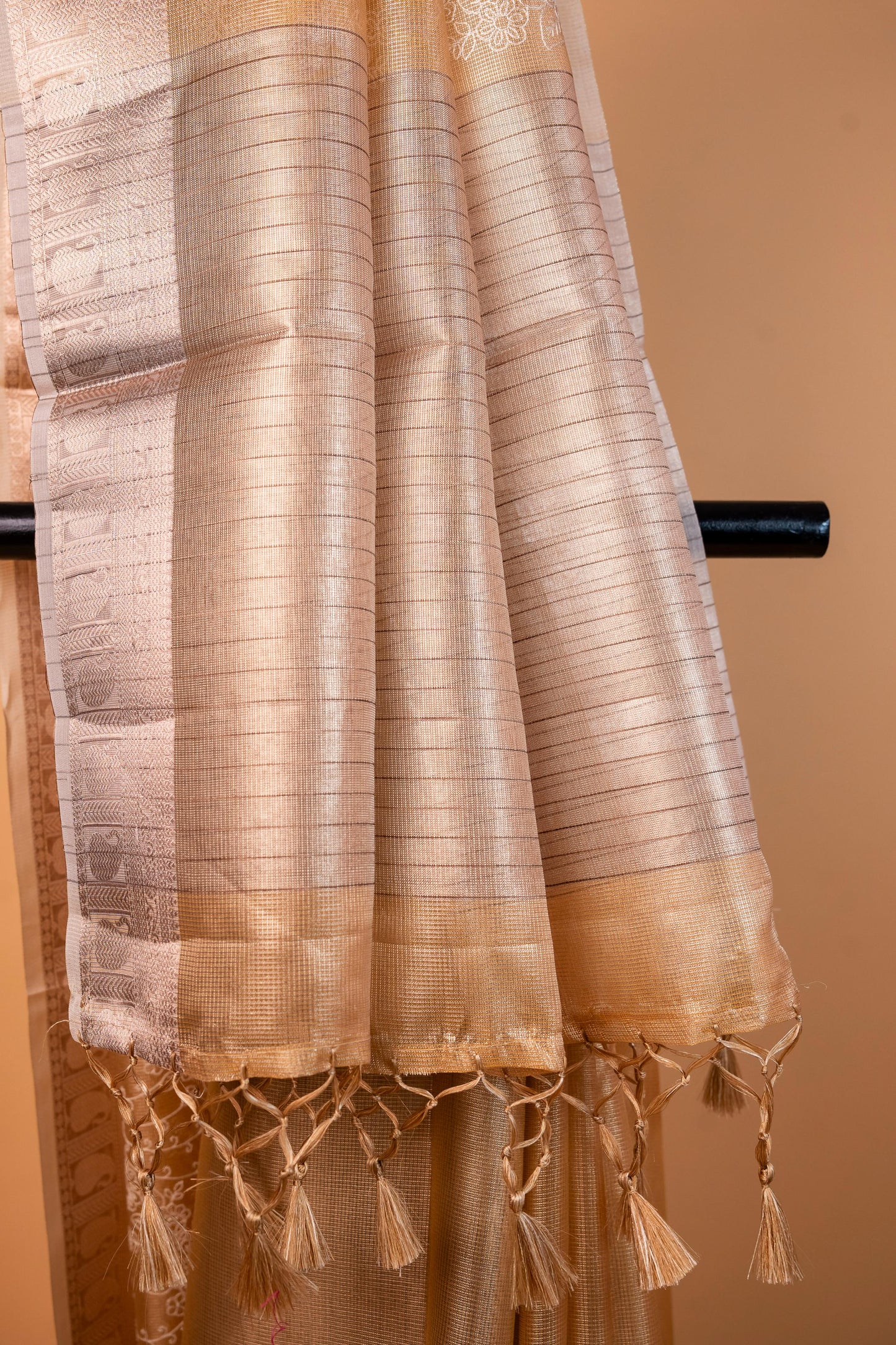 Gold Tissue Kota Designer Embroidery Premium Banarasi Saree