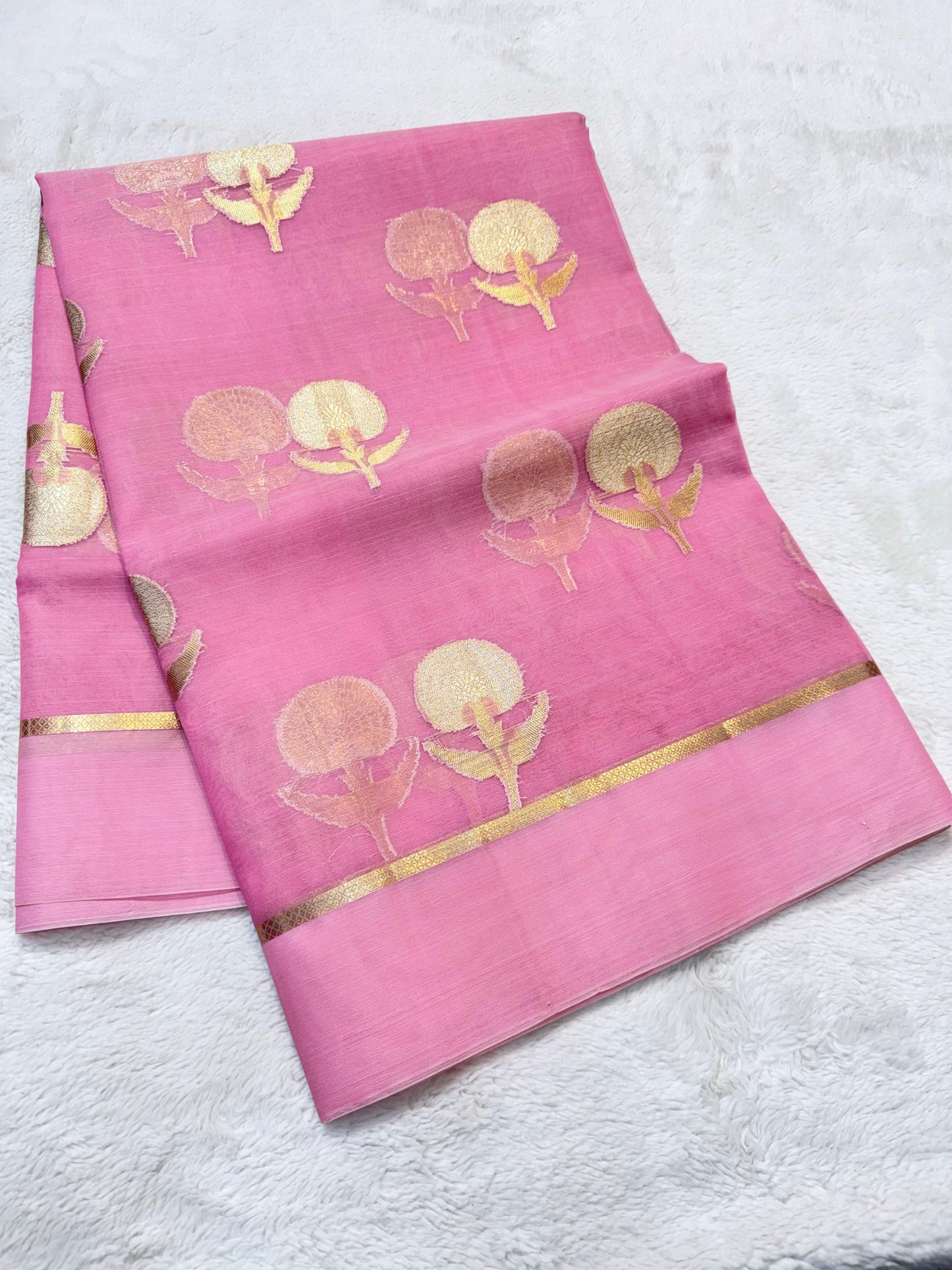 Pink Kora Organza Banarasi Saree
