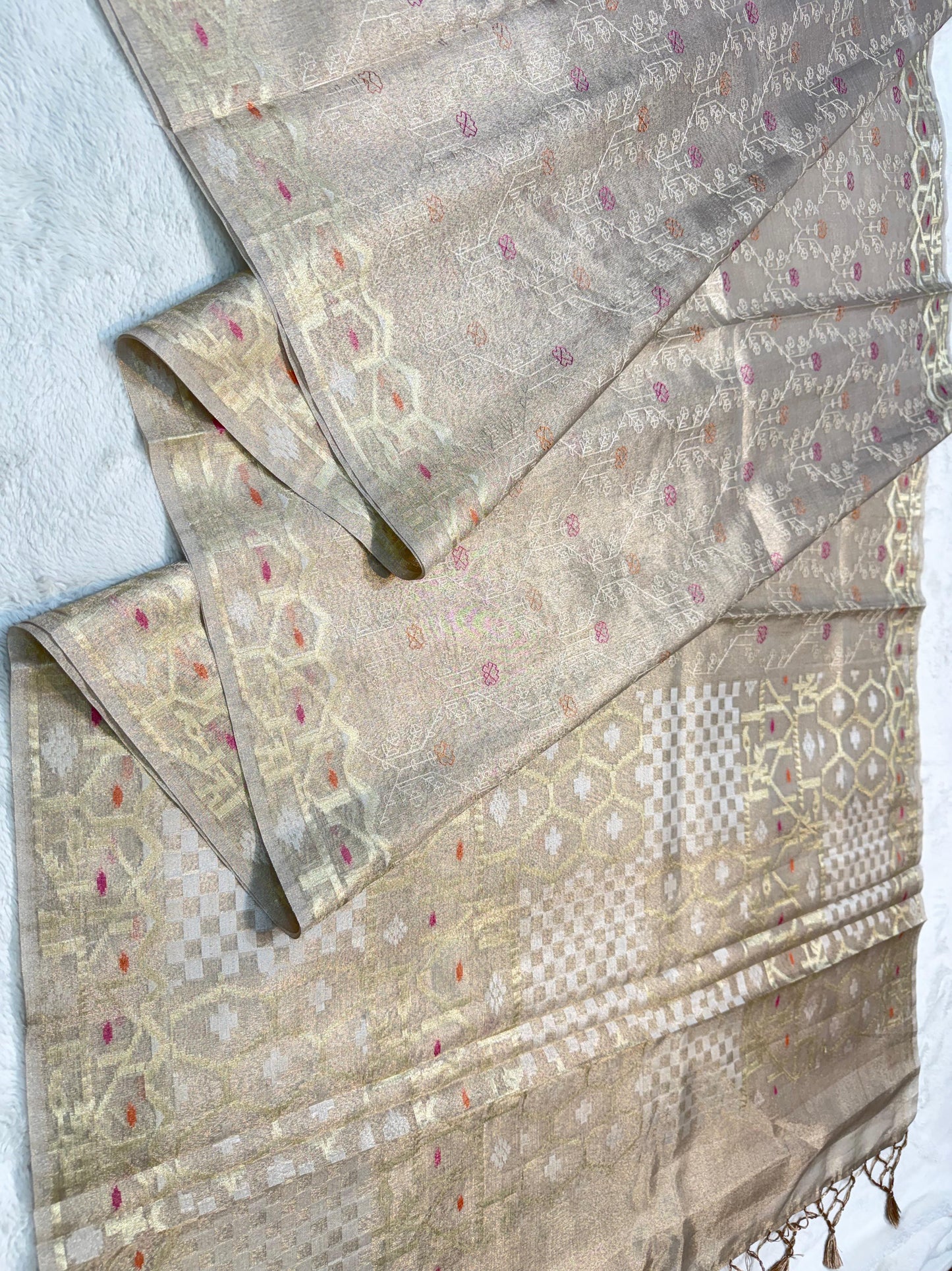 Tissue Designer Embroidery Premium Banarasi Saree