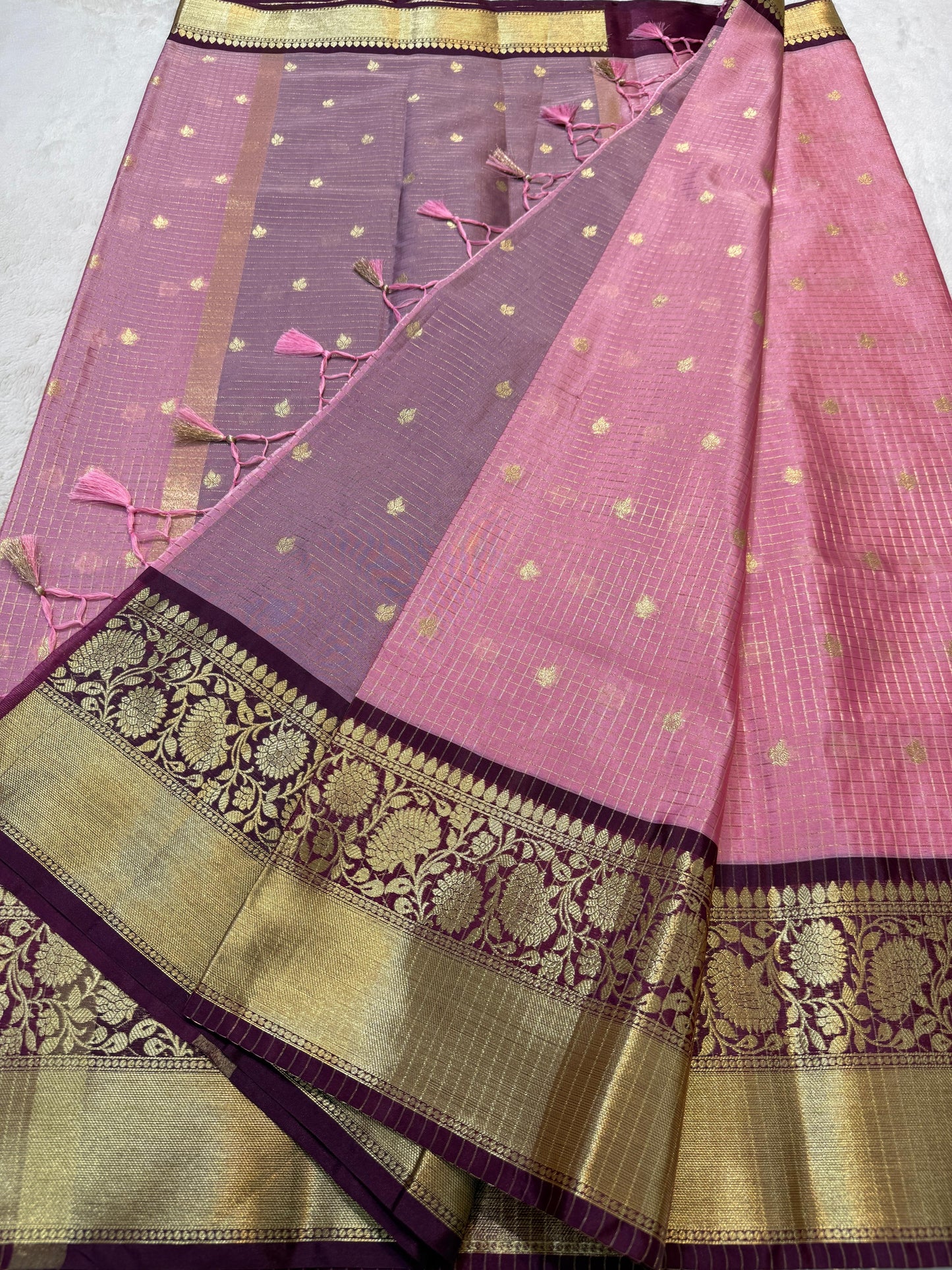 Pink Soft Silk Banarasi Saree