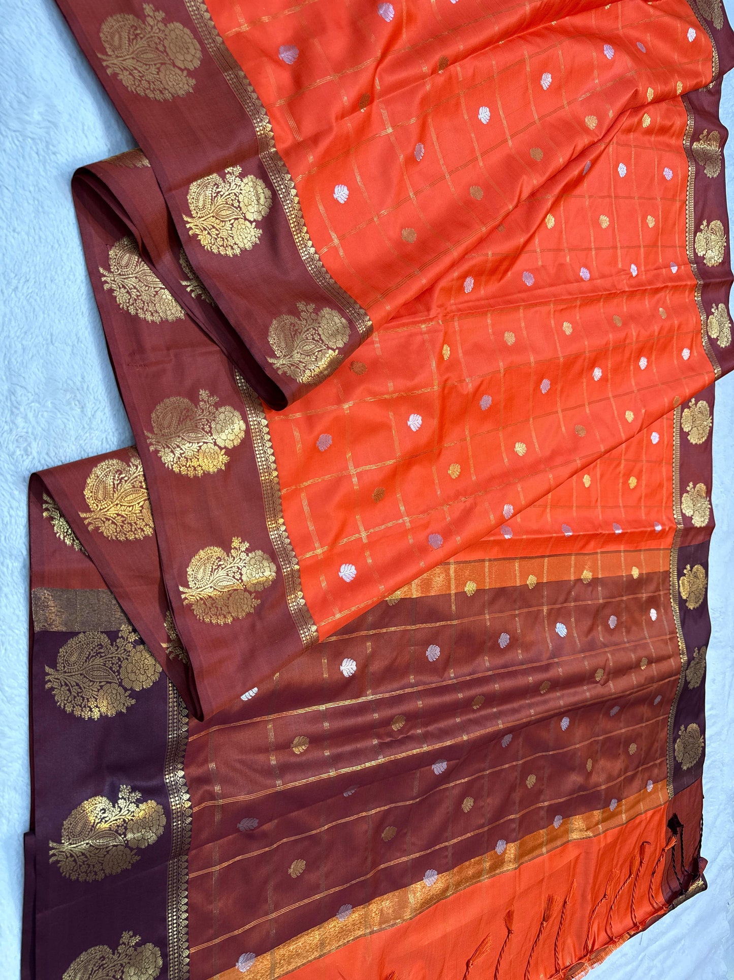 Orange Soft Silk Banarasi Saree