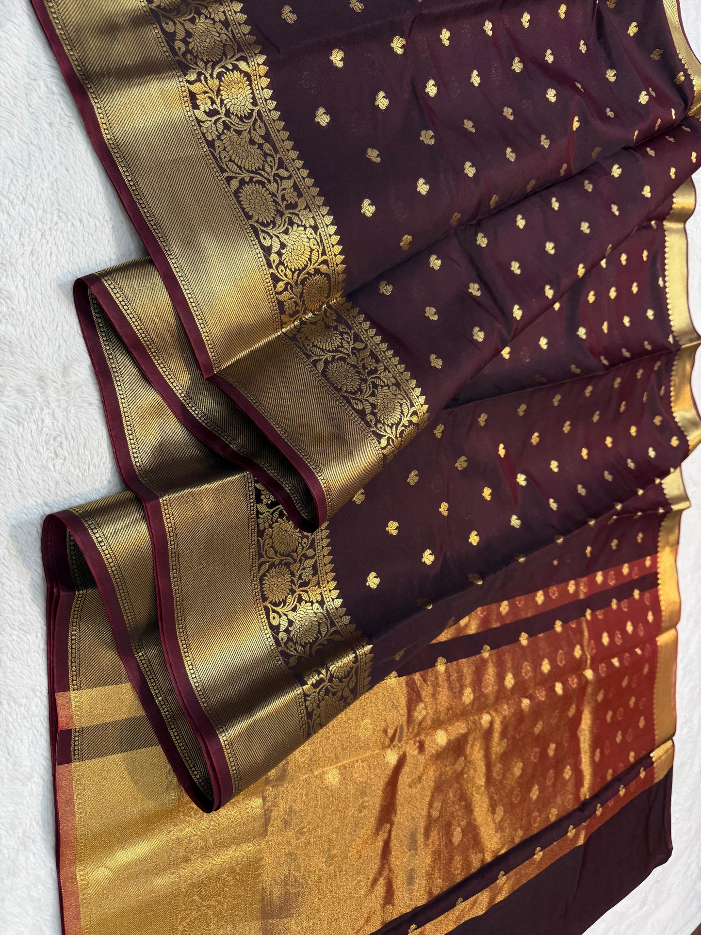 Wine Silk Banarasi Saree