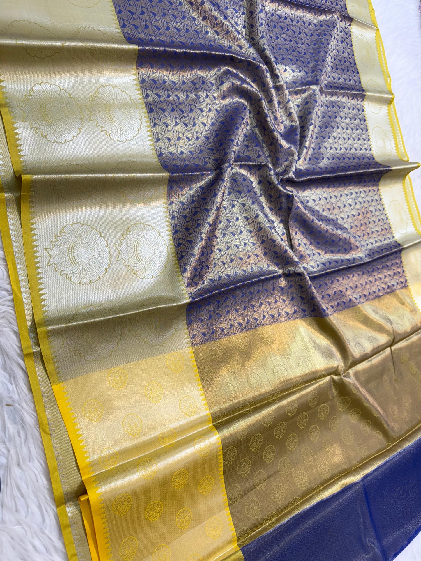 Blue Tissue Silk Banarasi Saree
