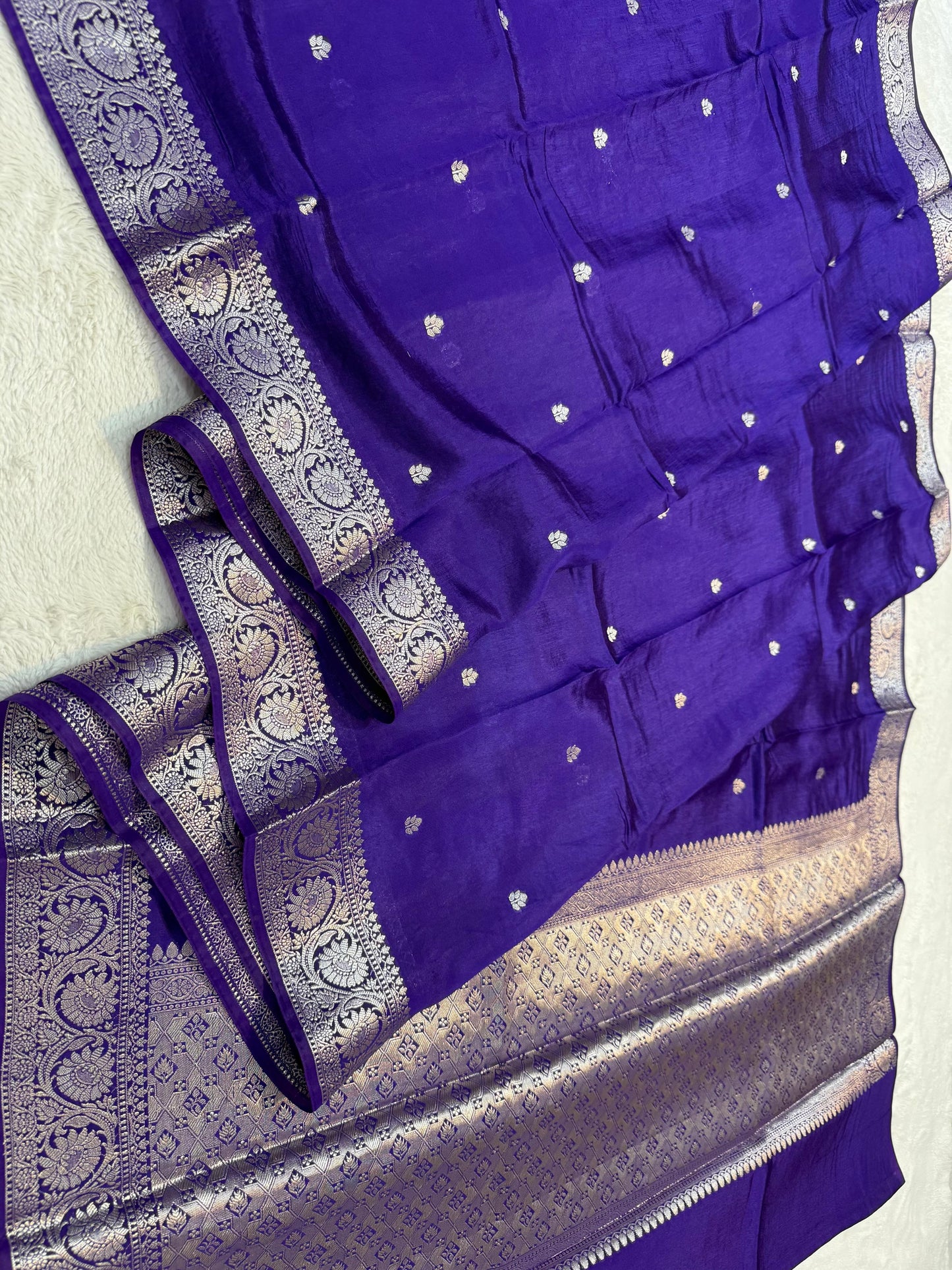 Royal Blue Raw Mango Premium Banarasi Saree