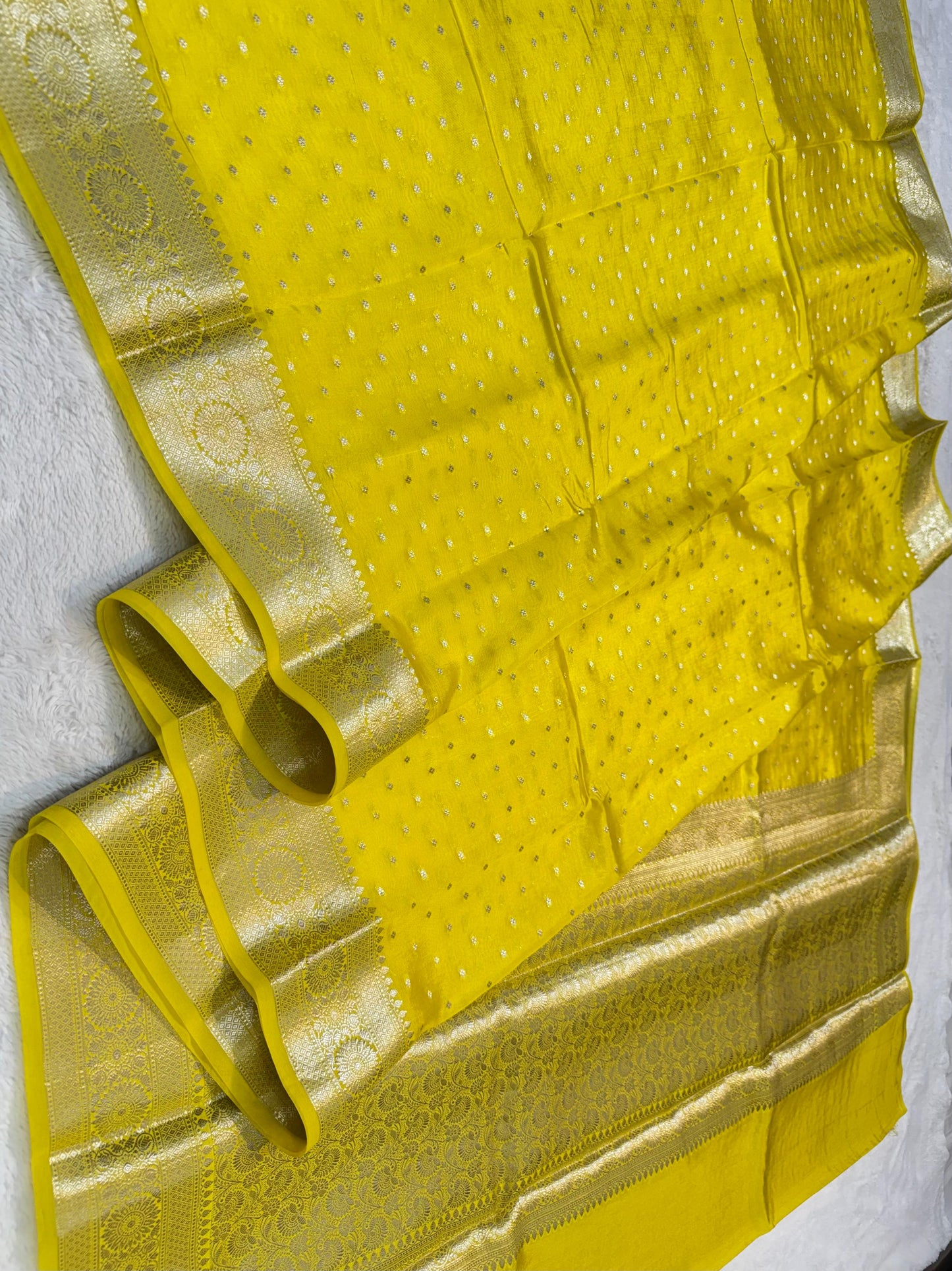 Yellow Raw Mango Premium Banarasi Saree