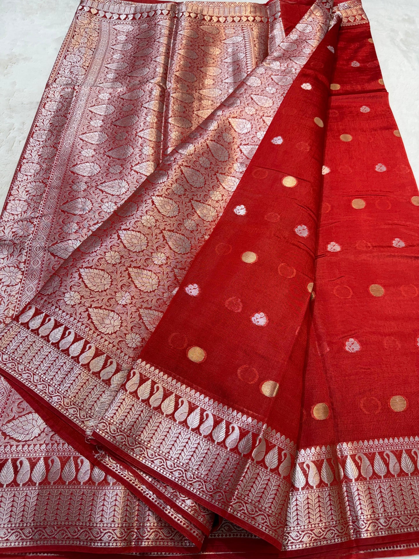 Red Raw Mango Premium Banarasi Saree