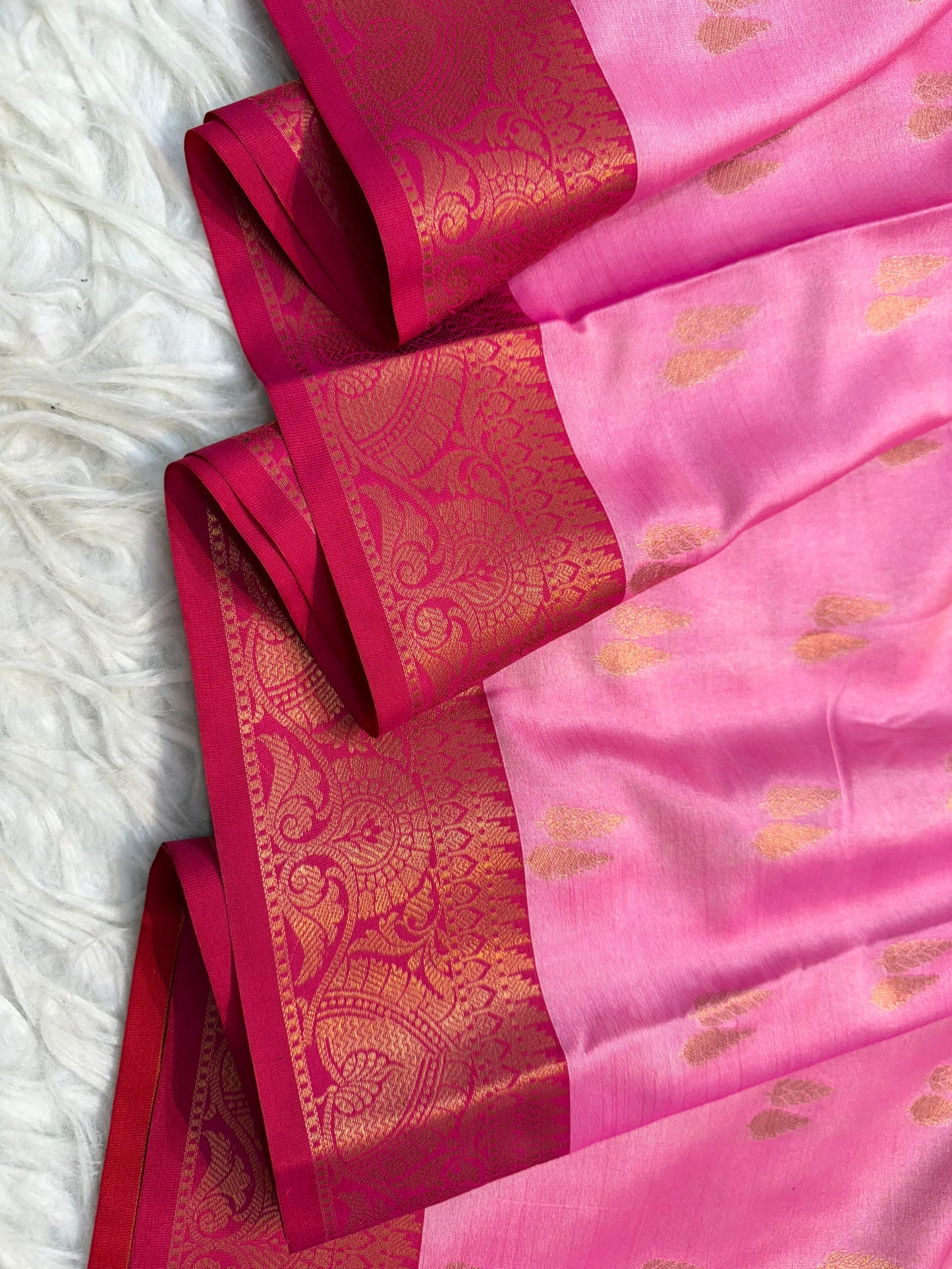 Pink Soft Silk Banarasi Saree