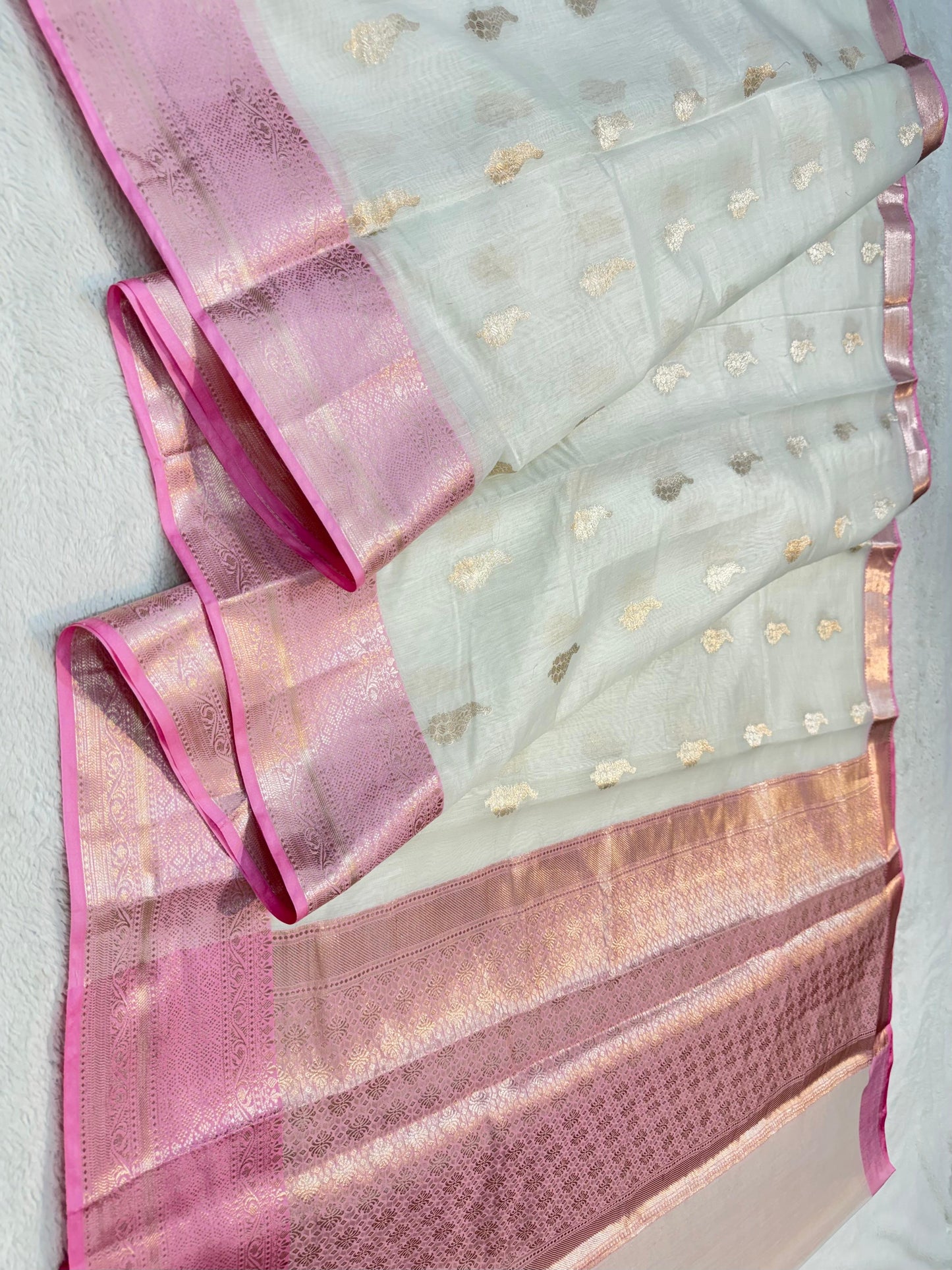 Pink Cotton Silk Premium Banarasi Saree