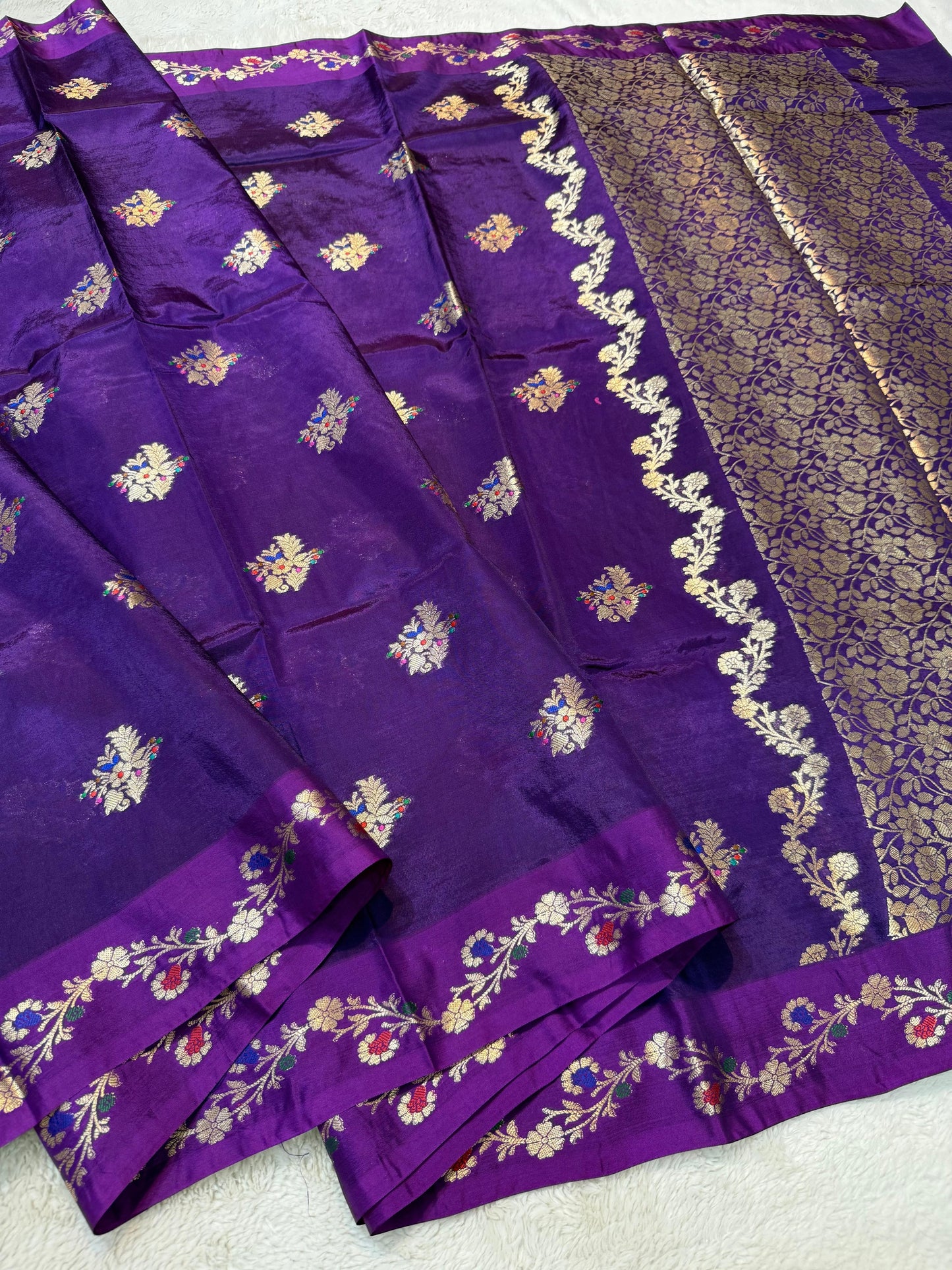 Blue Viscose Silk Premium Banarasi Saree