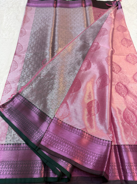Pink Kanchi Silk Zari Brocade Banarasi Saree
