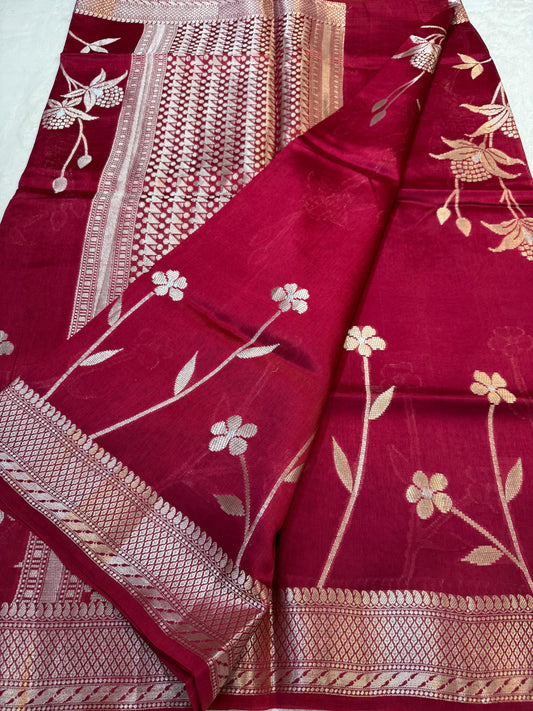 Maharani Shade Pure Viscose Premium Banarasi Silk Saree