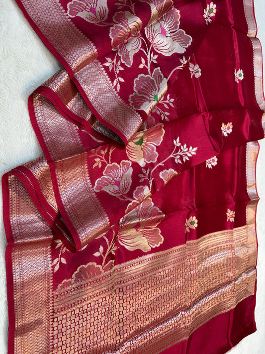 Maharani Shade Pure Viscose Premium Banarasi Silk Saree