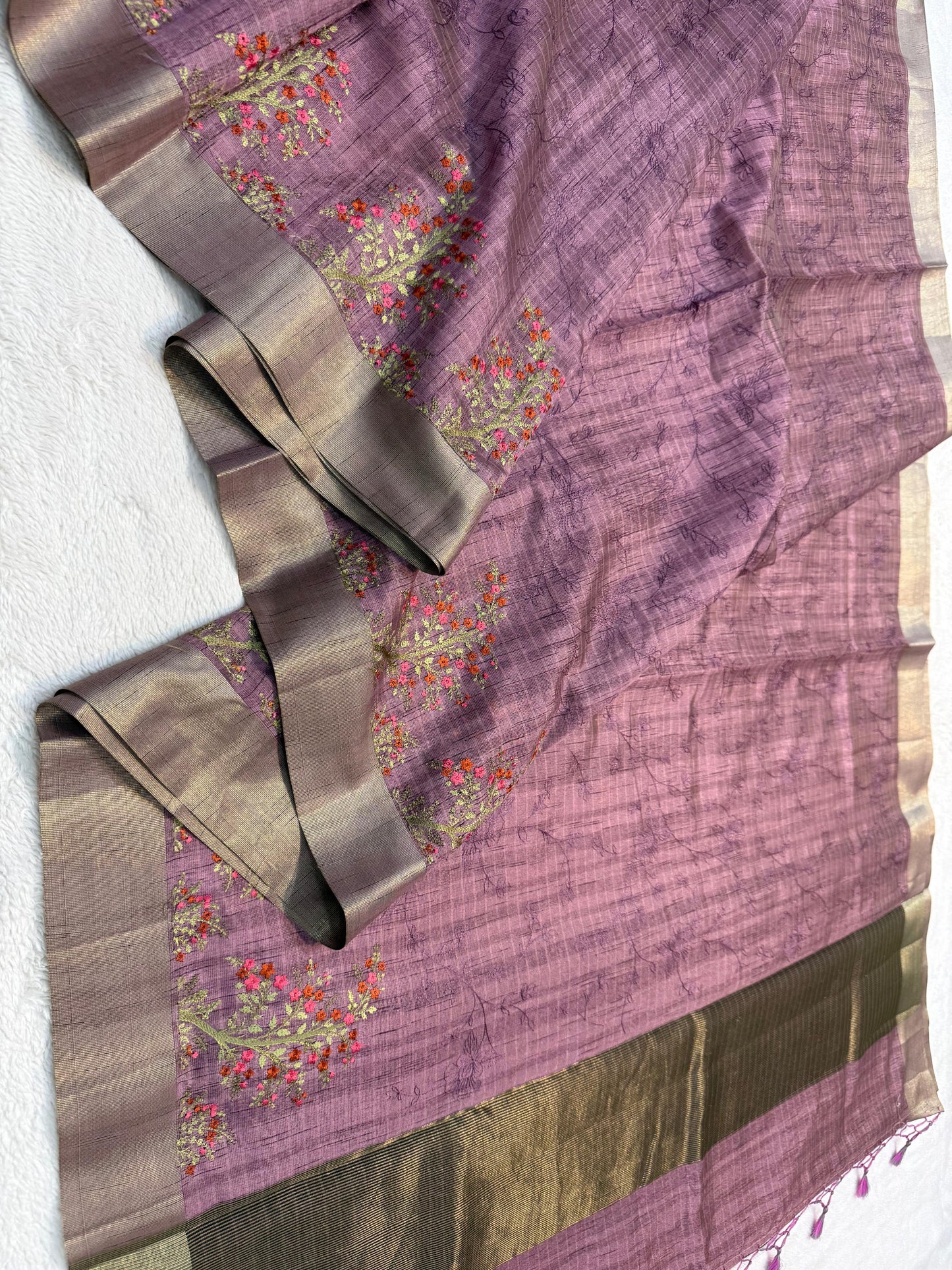 Pink Shade Khadi Silk Designer Embroidery Premium Banarasi