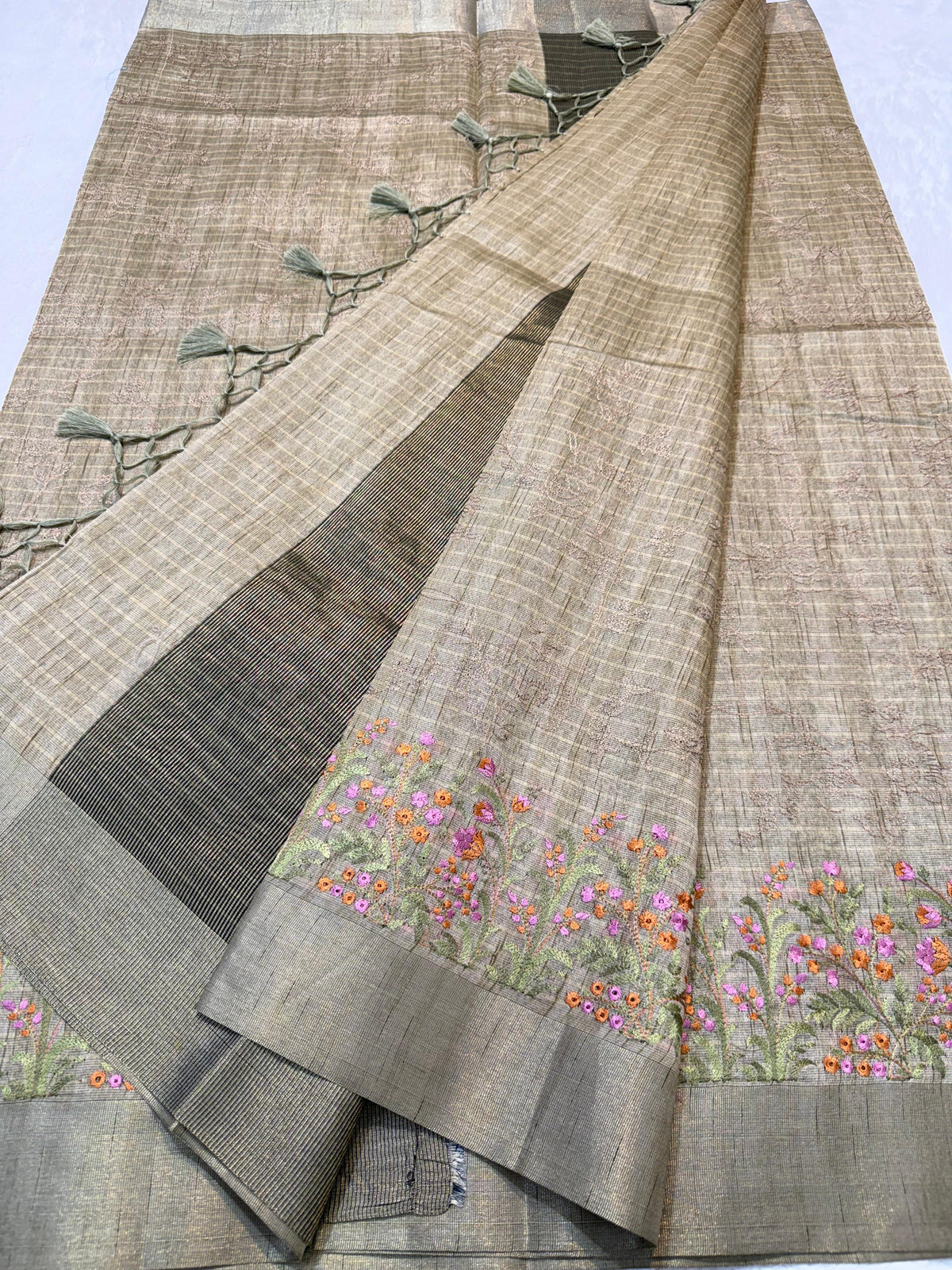 Pista Green Shade Khadi Silk Designer Embroidery Premium Banarasi