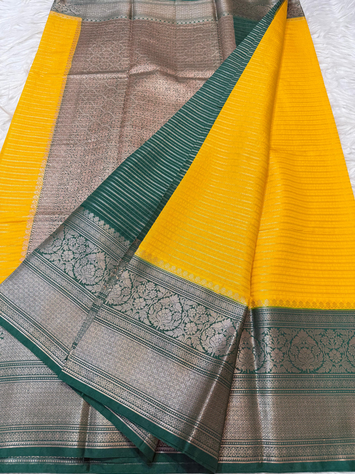 Gold Dupion Silk Banarasi Saree