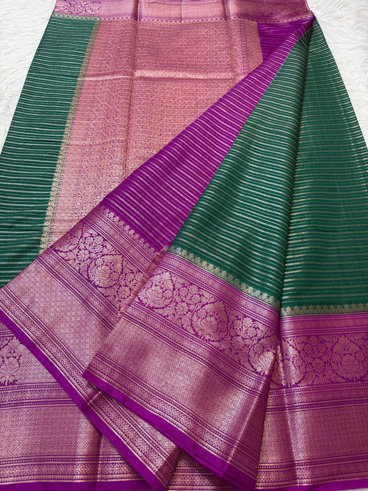 Green Dupion Silk Banarasi Saree