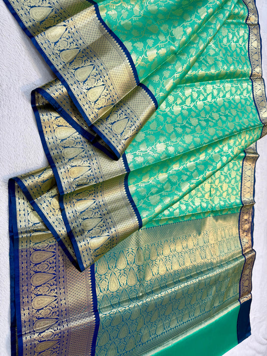 Sea Green Kanchi Silk Premium Banarasi Saree
