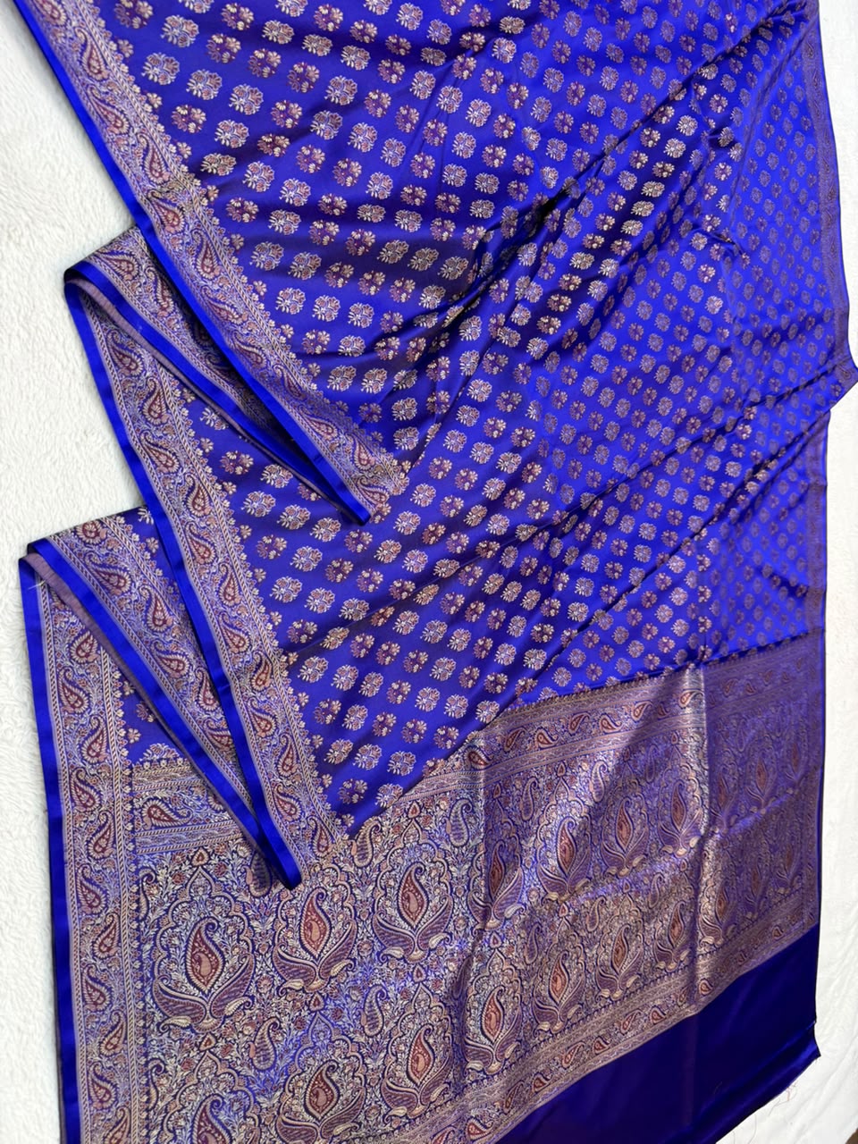 Blue Jamewar Katan Premium Banarasi Saree