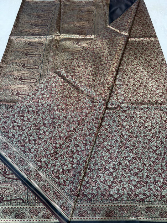 Black Jamewar Katan Premium Banarasi Saree