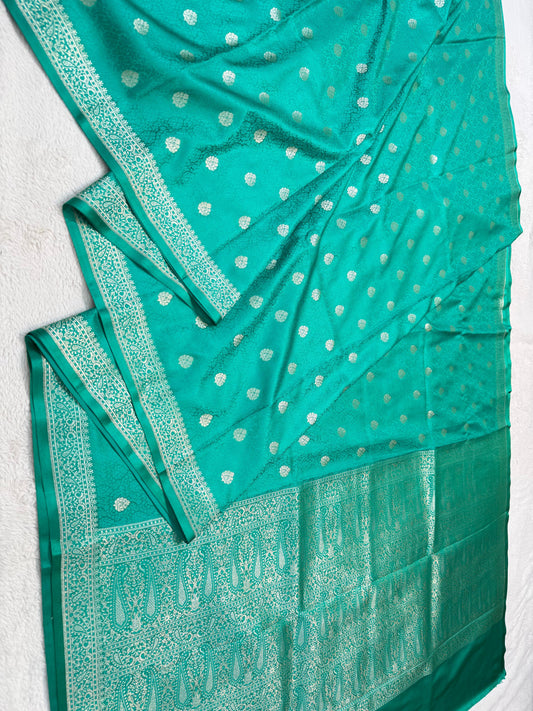 Sea Green Tanchui Silk Premium Banarasi Saree