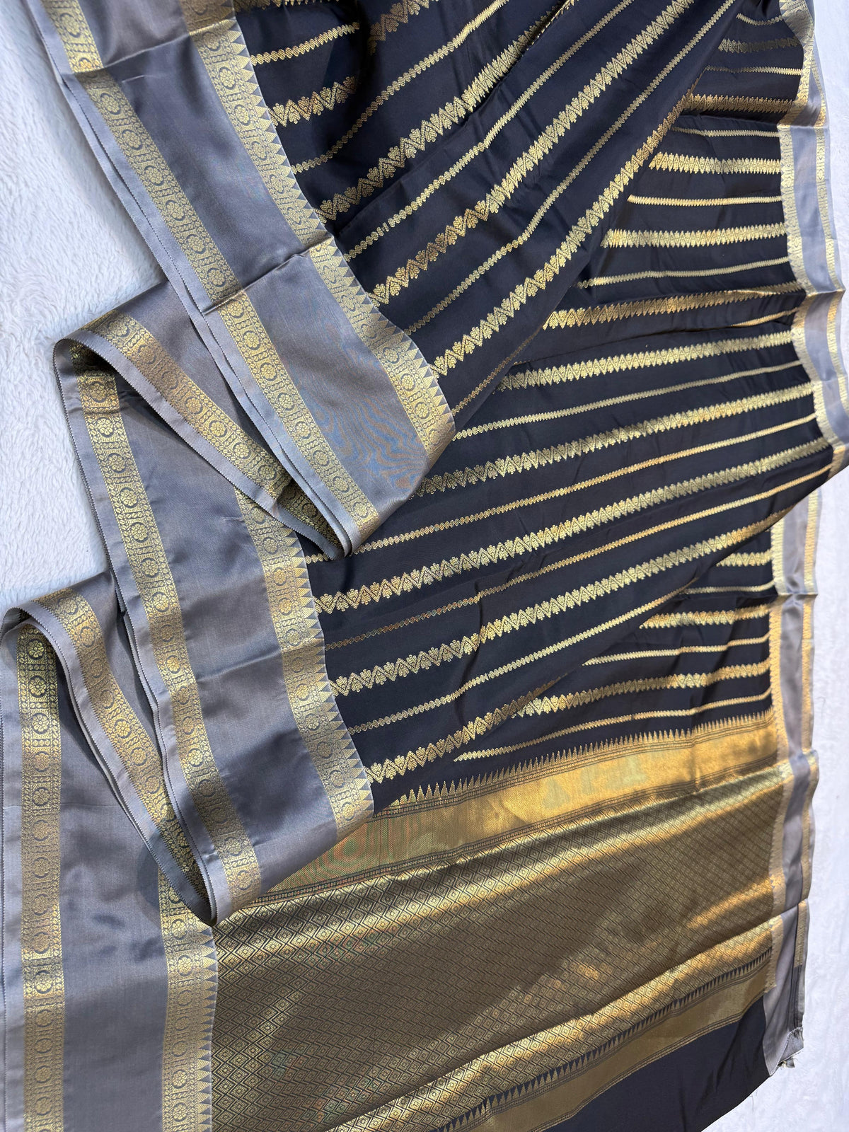 Black Soft Silk Banarasi Saree