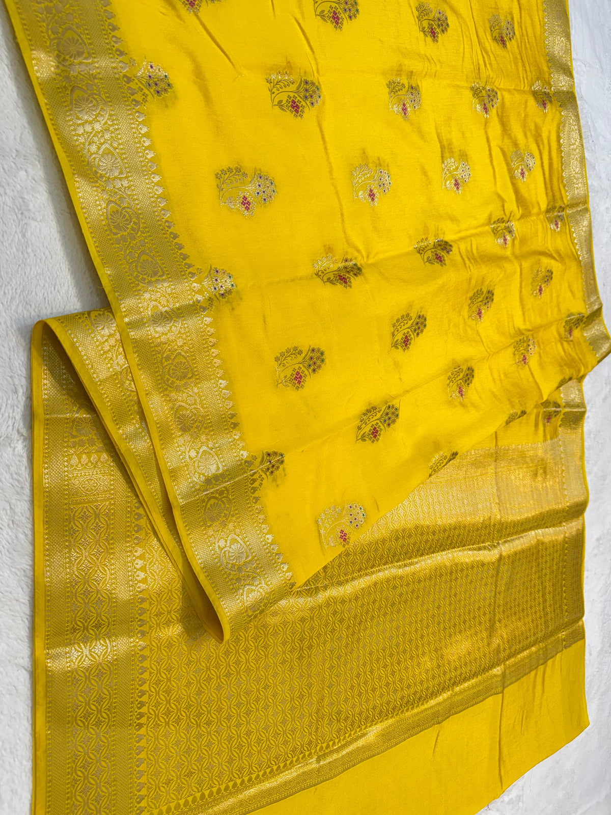 Gold Raw Mango Premium Banarasi Saree