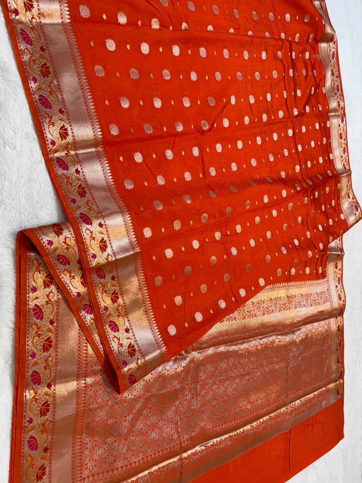 Orange Raw Mango Premium Banarasi Saree