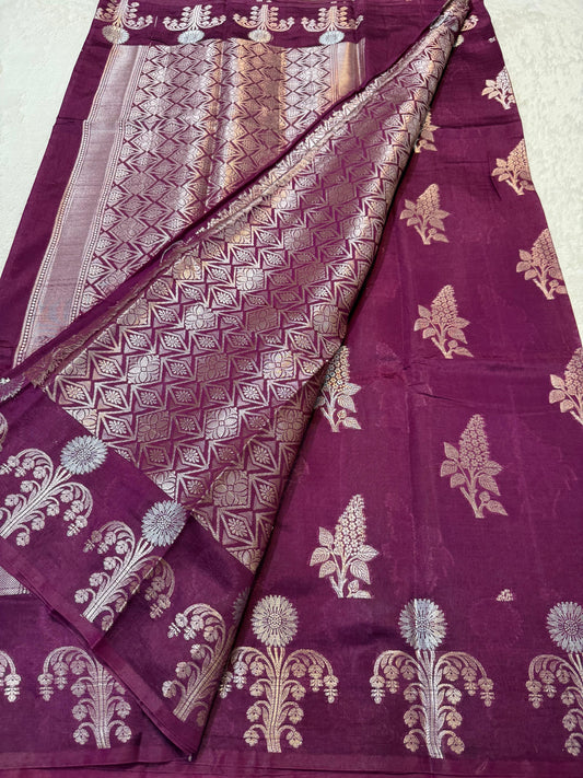 Magenta Raw Mango Premium Banarasi Saree