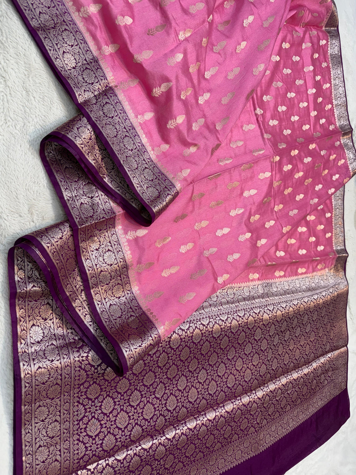 Pink Raw Mango Banarasi Saree