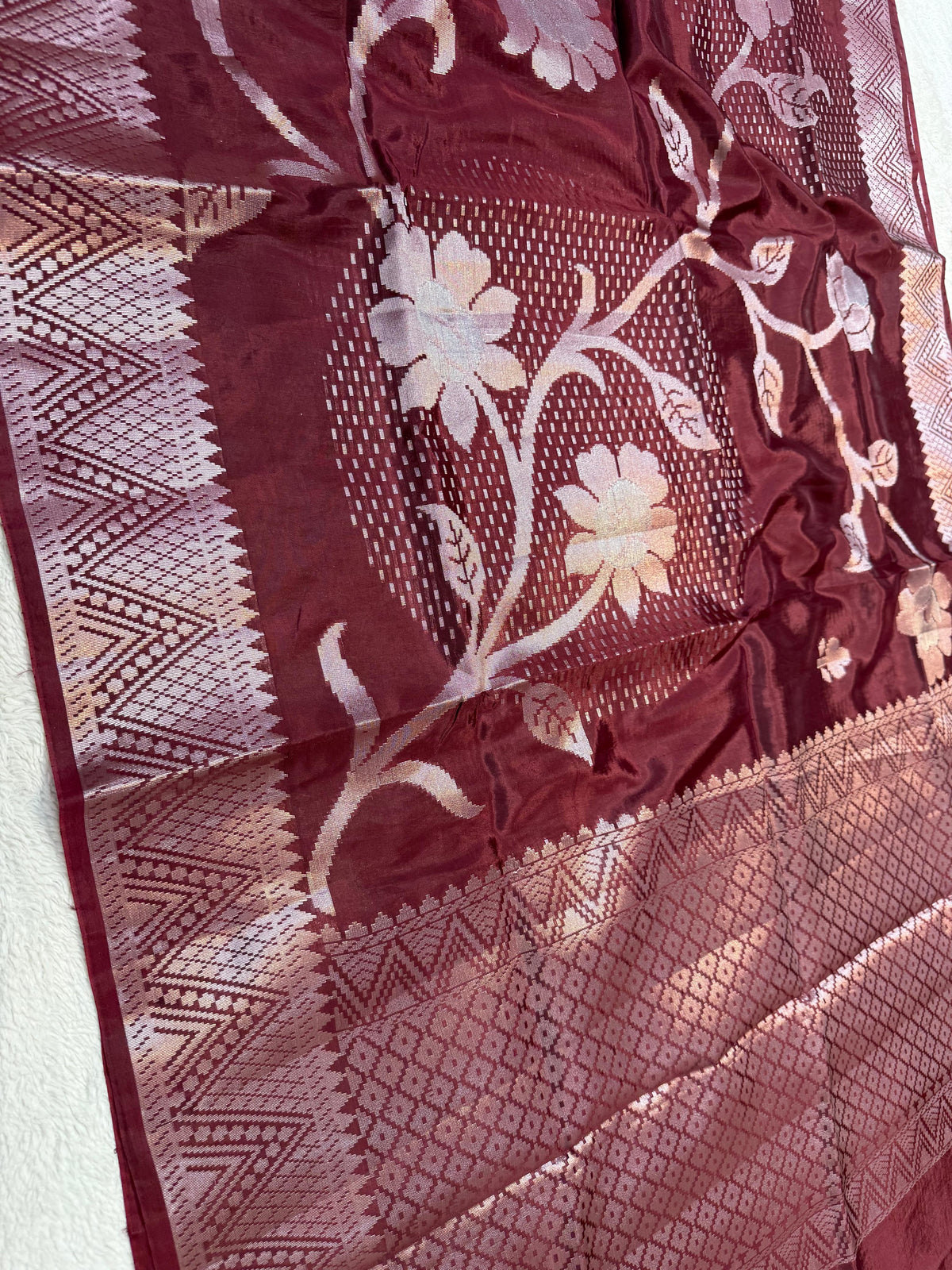 Maroon Viscose Premium Banarasi Saree