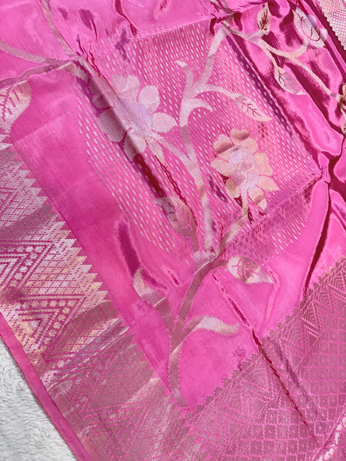 Pink Viscose Premium Banarasi Saree